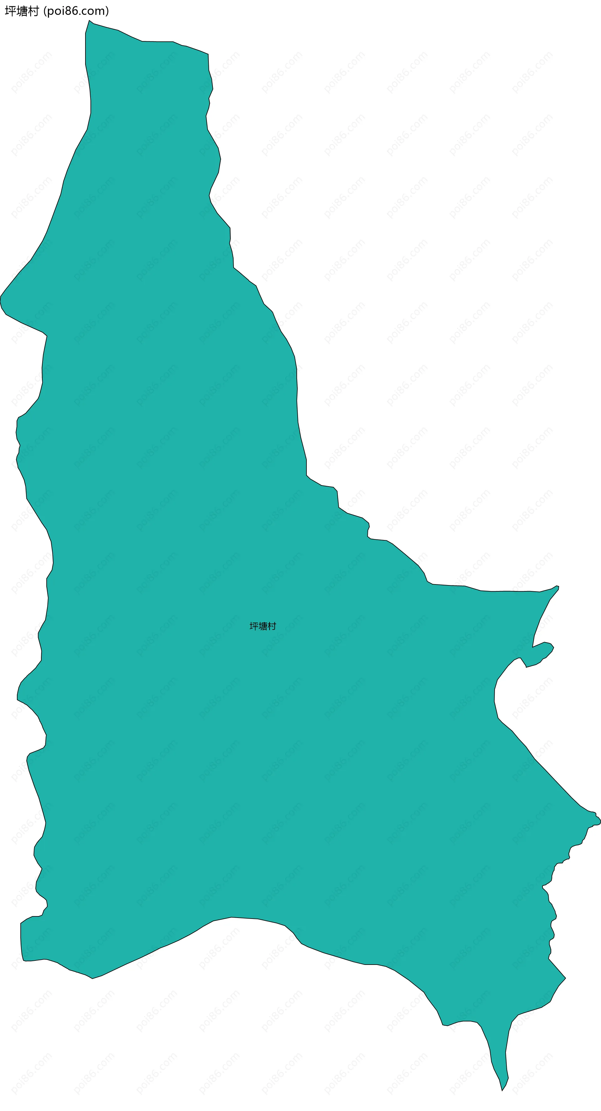 坪塘村边界地图