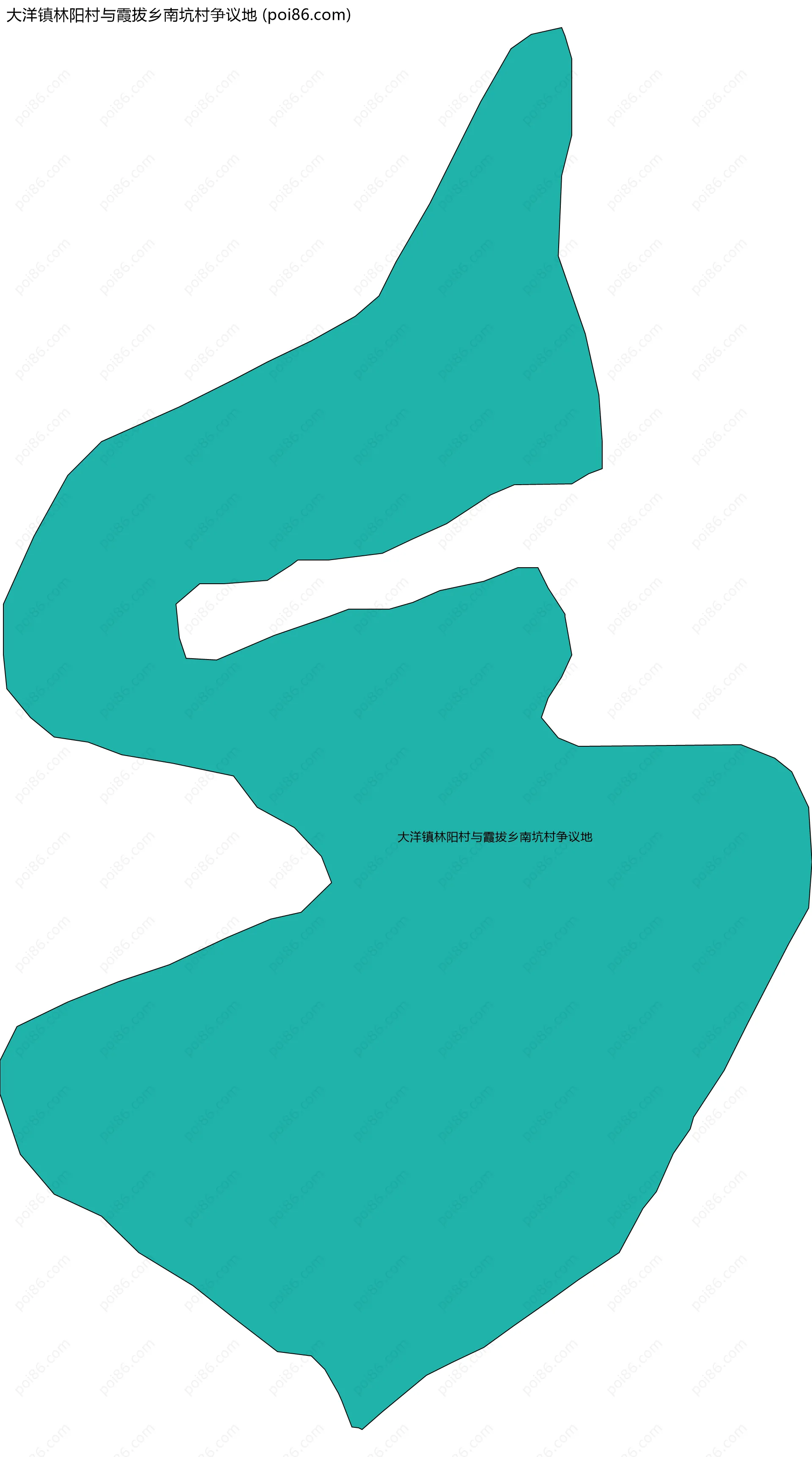 大洋镇林阳村与霞拔乡南坑村争议地边界地图
