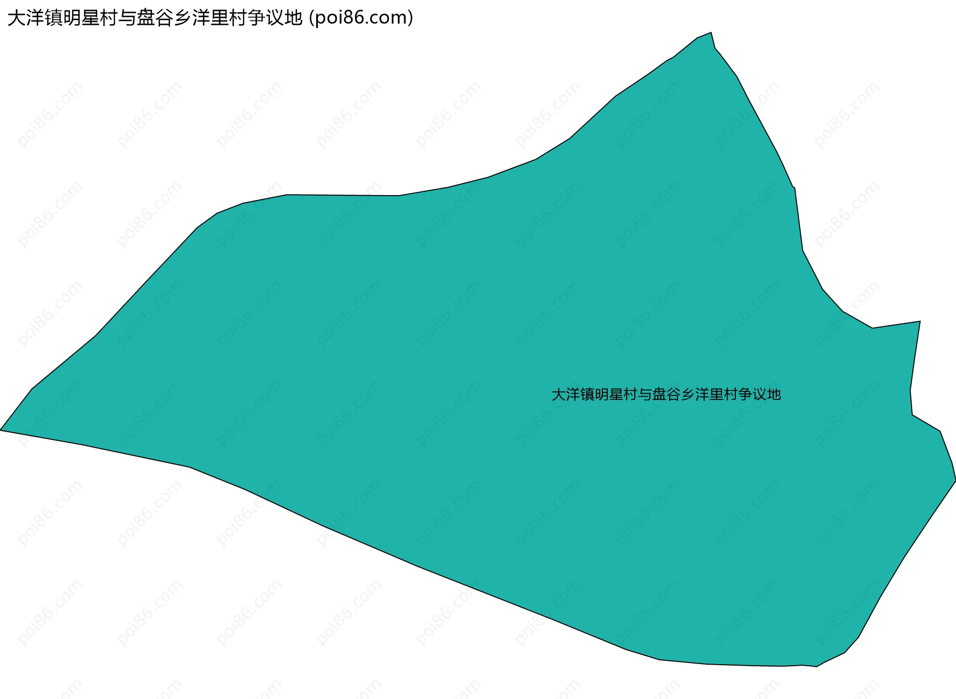 大洋镇明星村与盘谷乡洋里村争议地边界地图