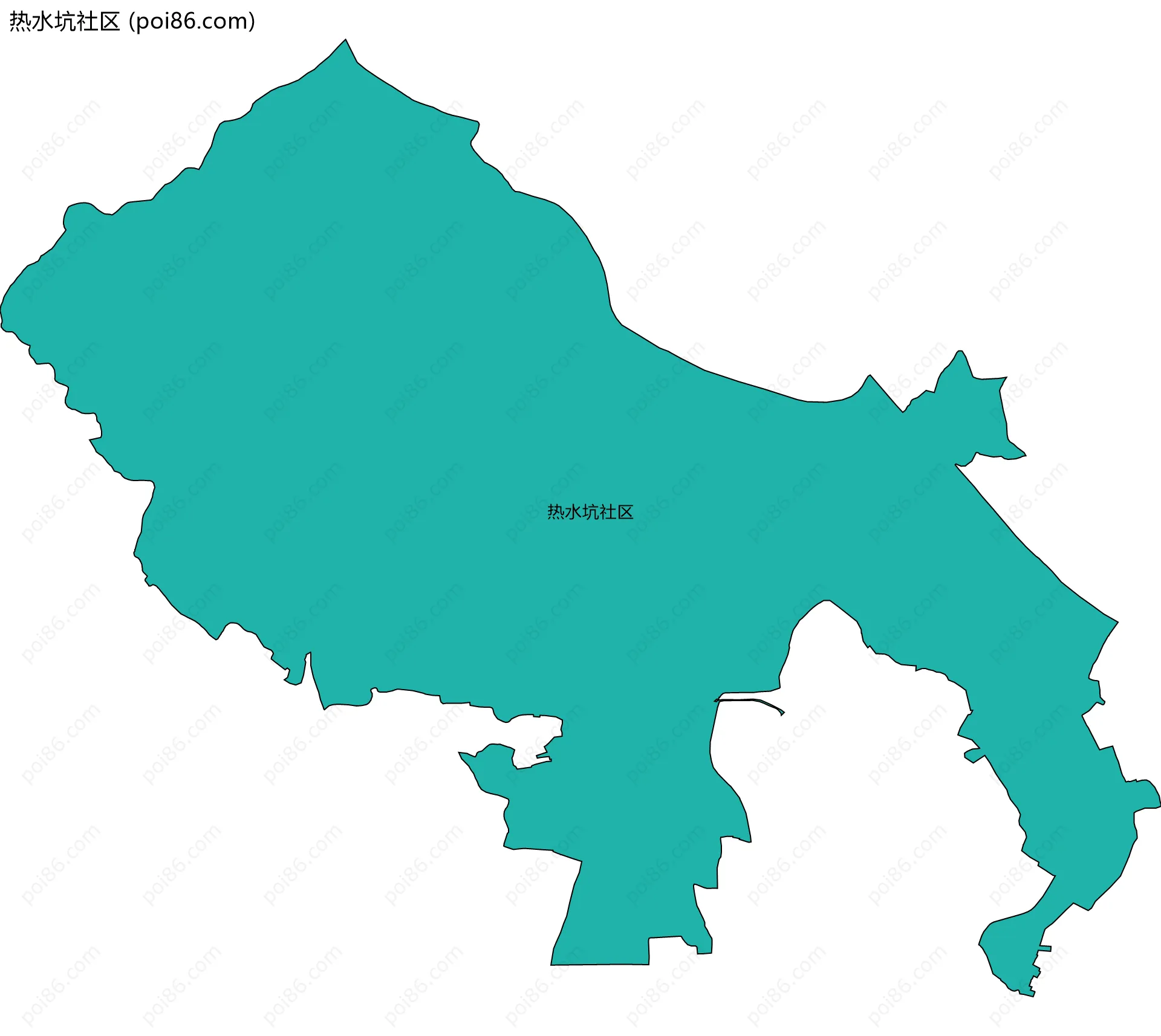 热水坑社区边界地图