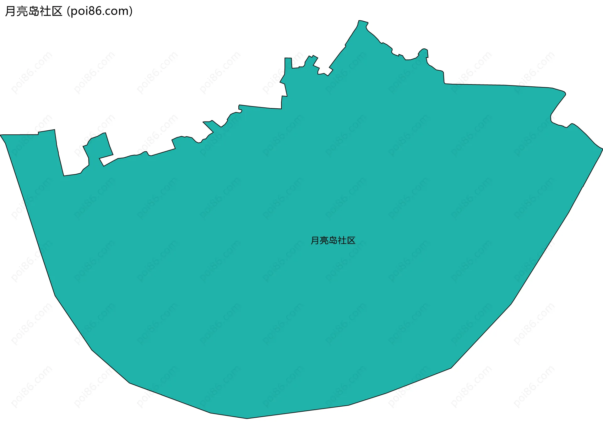 月亮岛社区边界地图