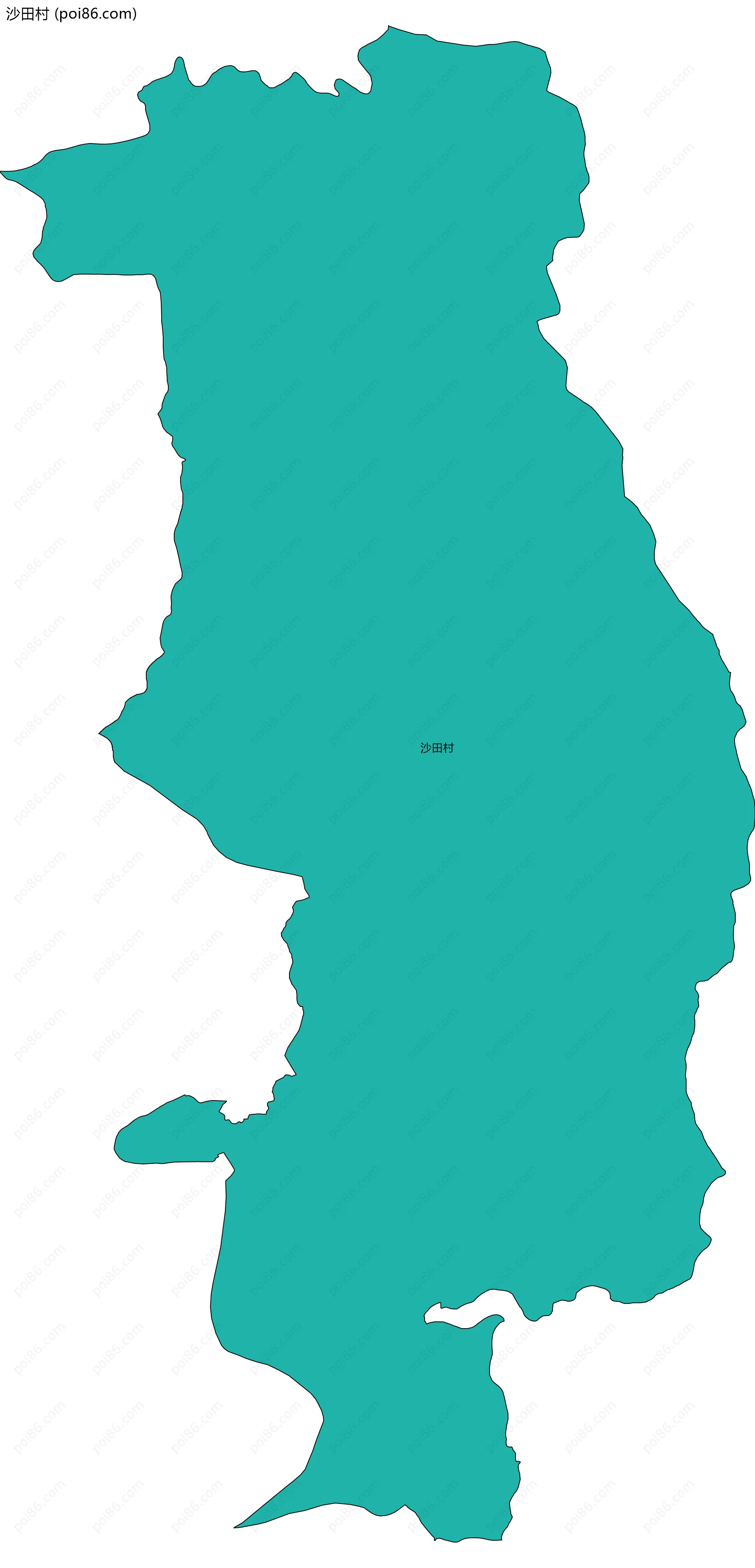 沙田村边界地图