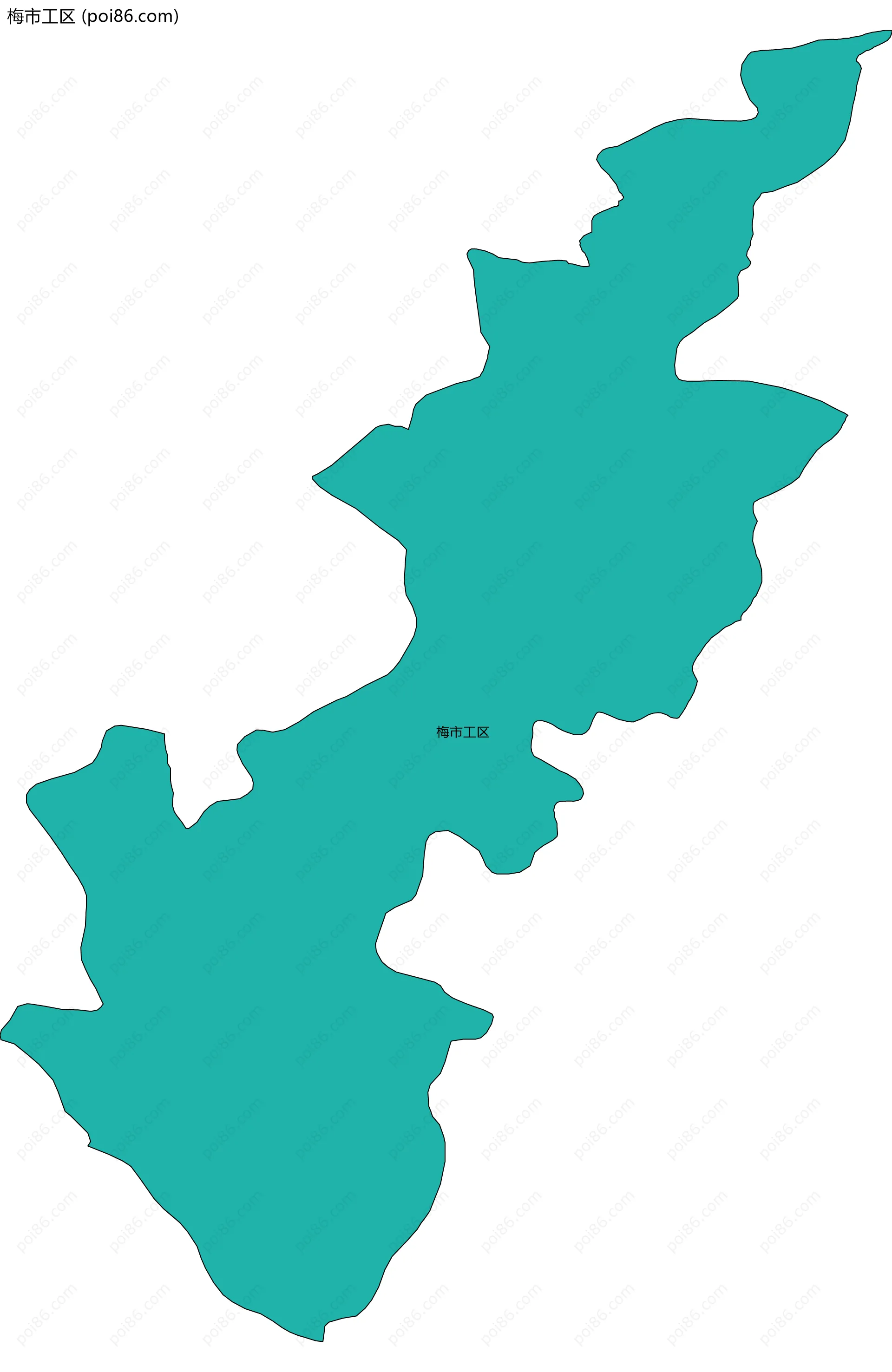 梅市工区边界地图