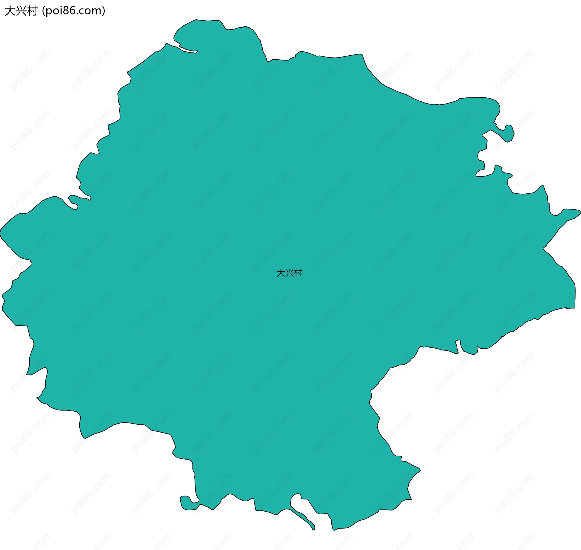 大兴村边界地图