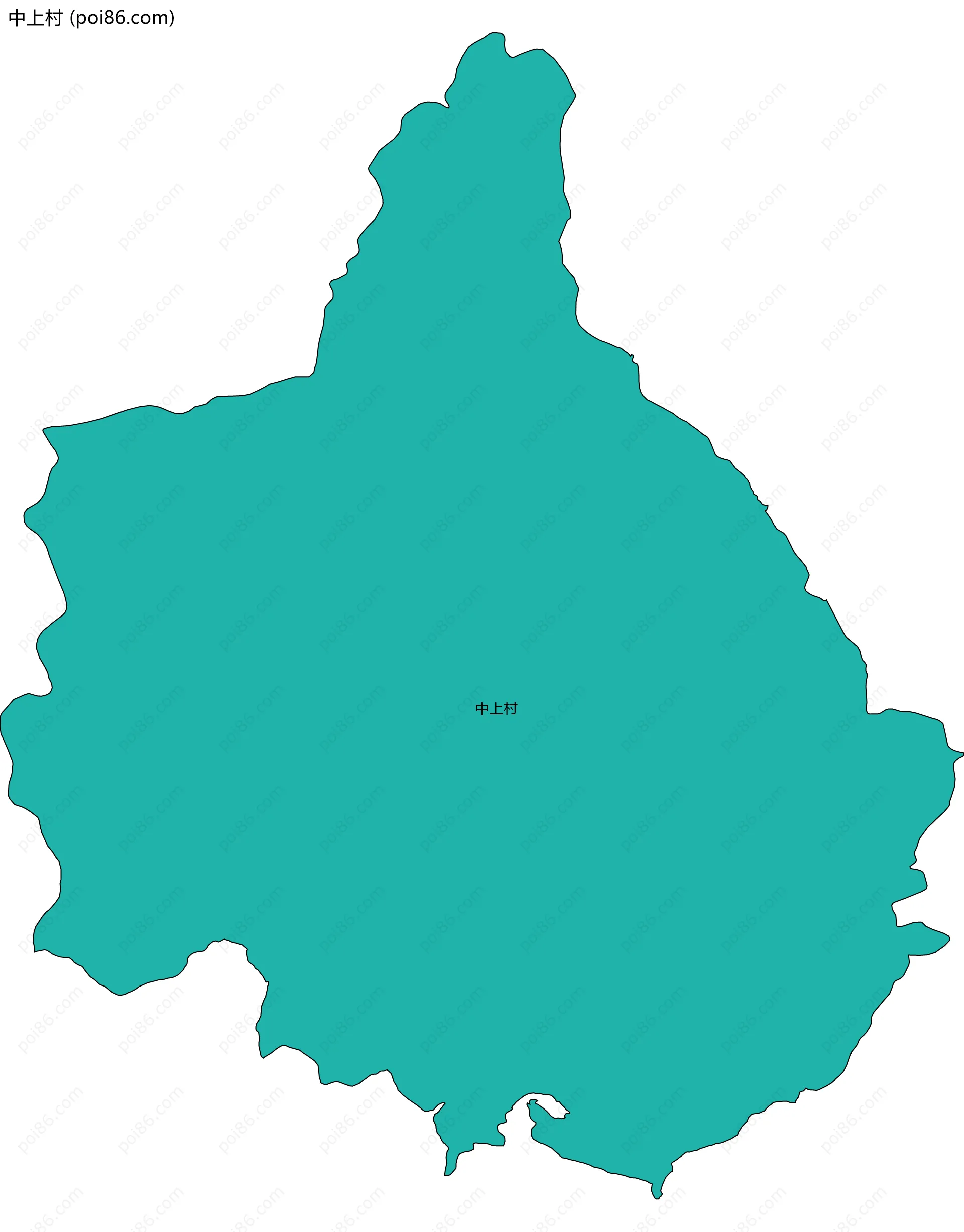 中上村边界地图