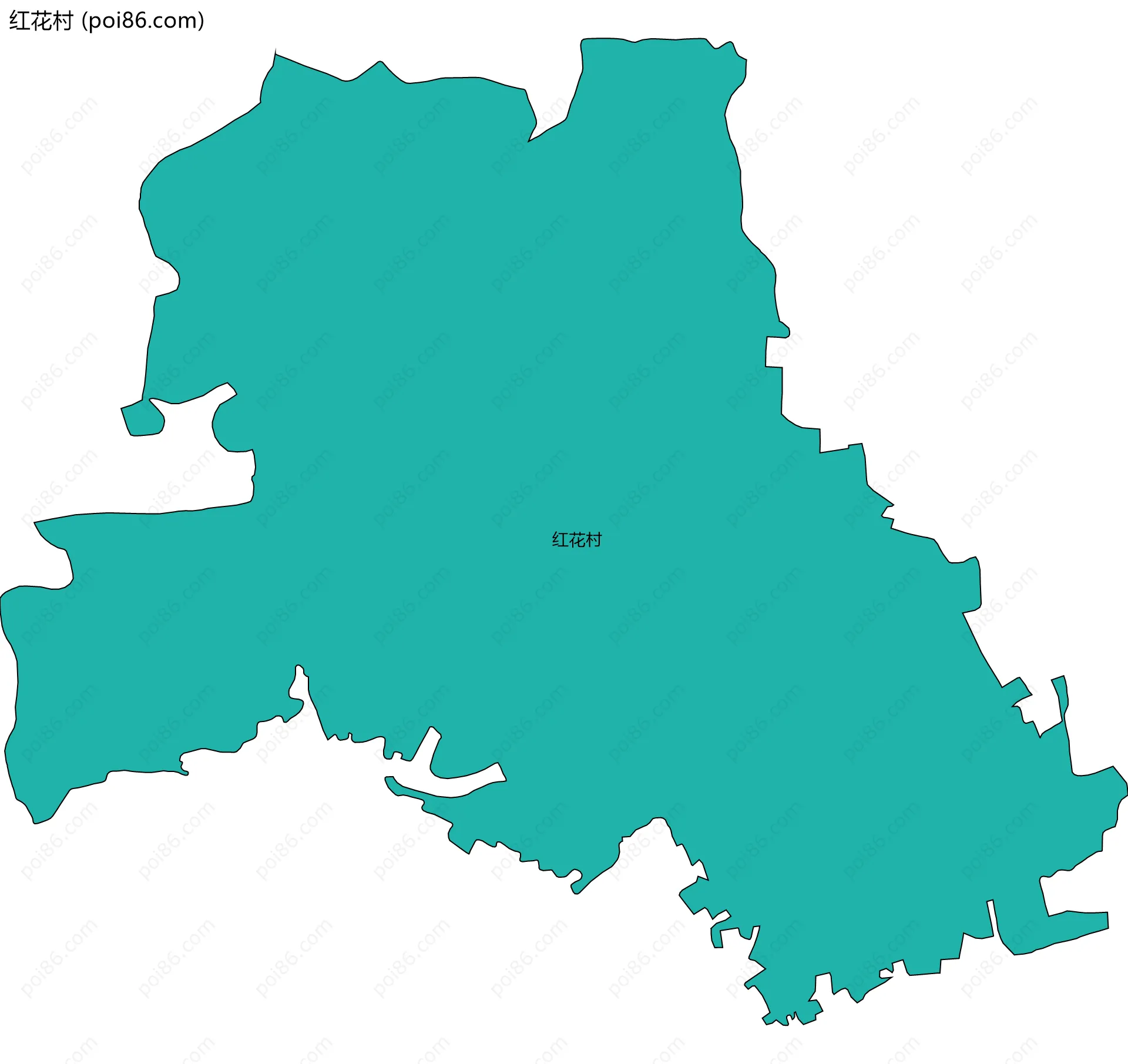红花村边界地图