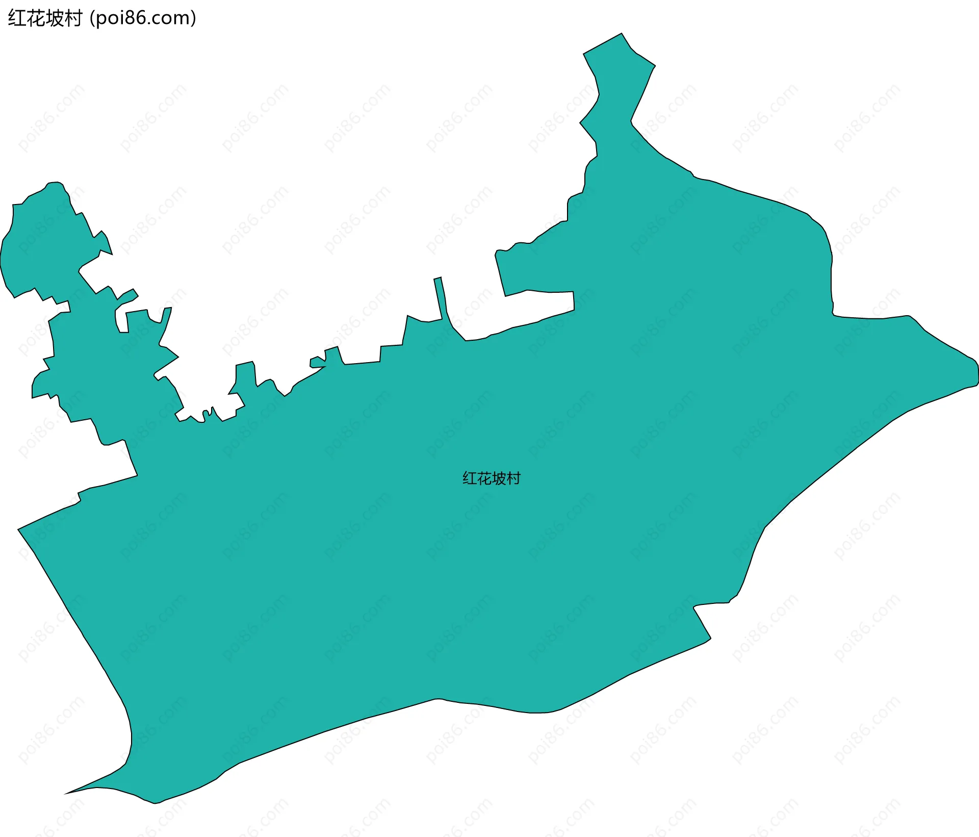 红花坡村边界地图