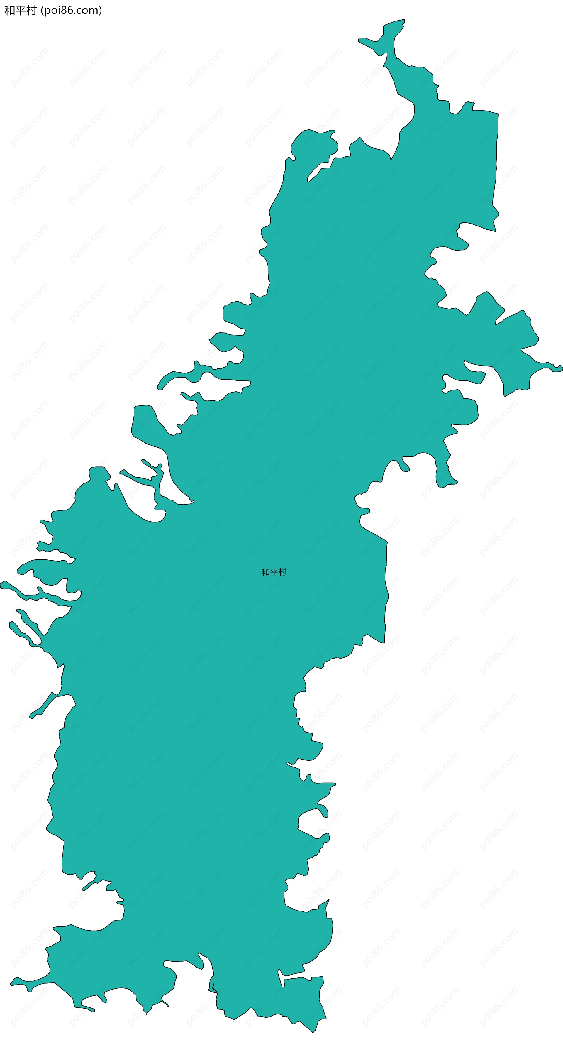 和平村边界地图