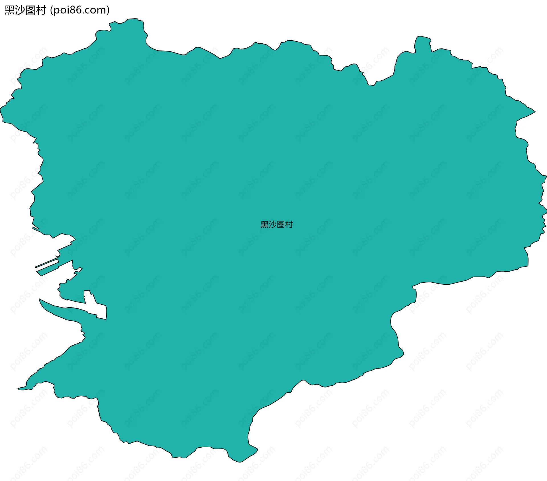 黑沙图村边界地图
