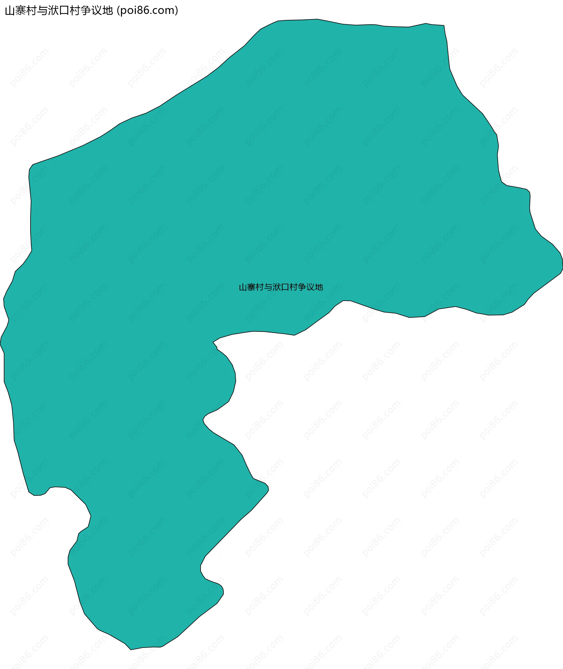 山寨村与洑口村争议地边界地图