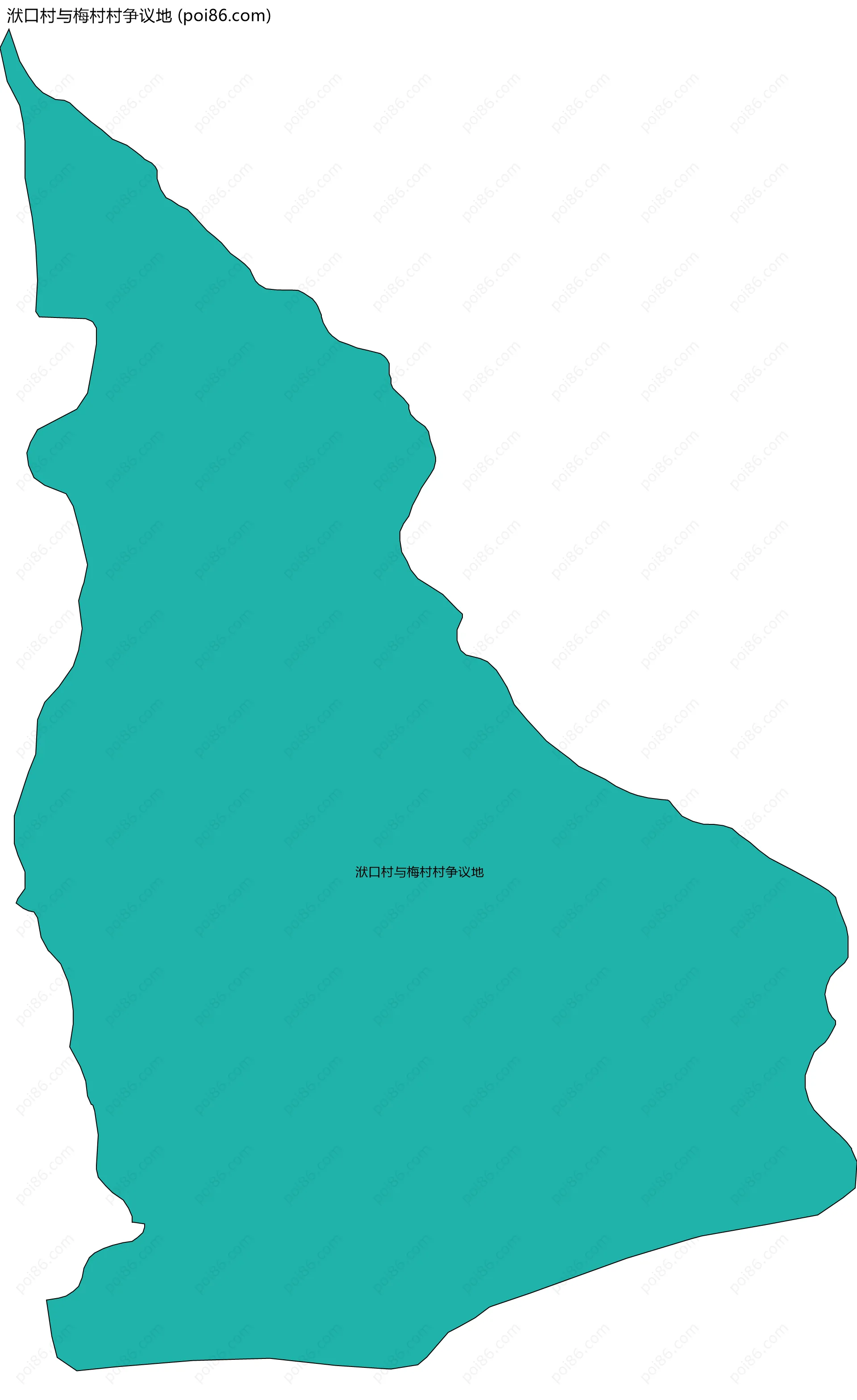 洑口村与梅村村争议地边界地图