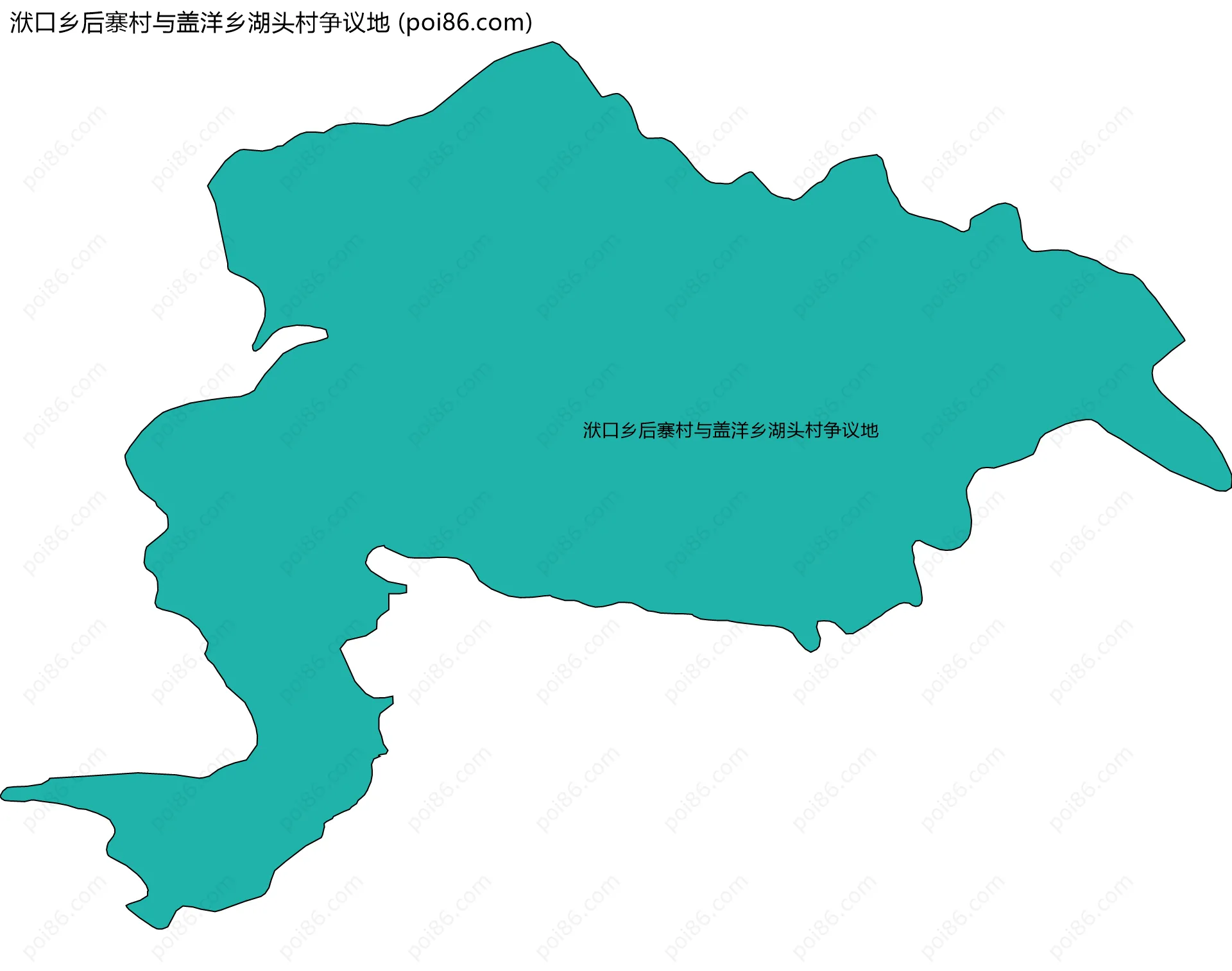 洑口乡后寨村与盖洋乡湖头村争议地边界地图