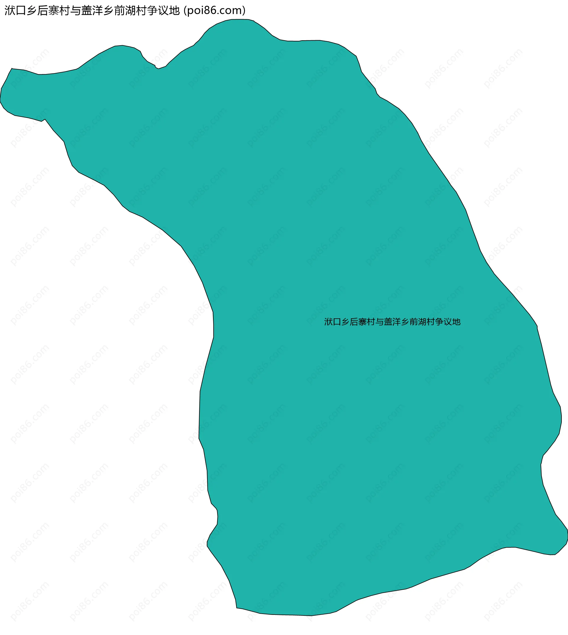 洑口乡后寨村与盖洋乡前湖村争议地边界地图