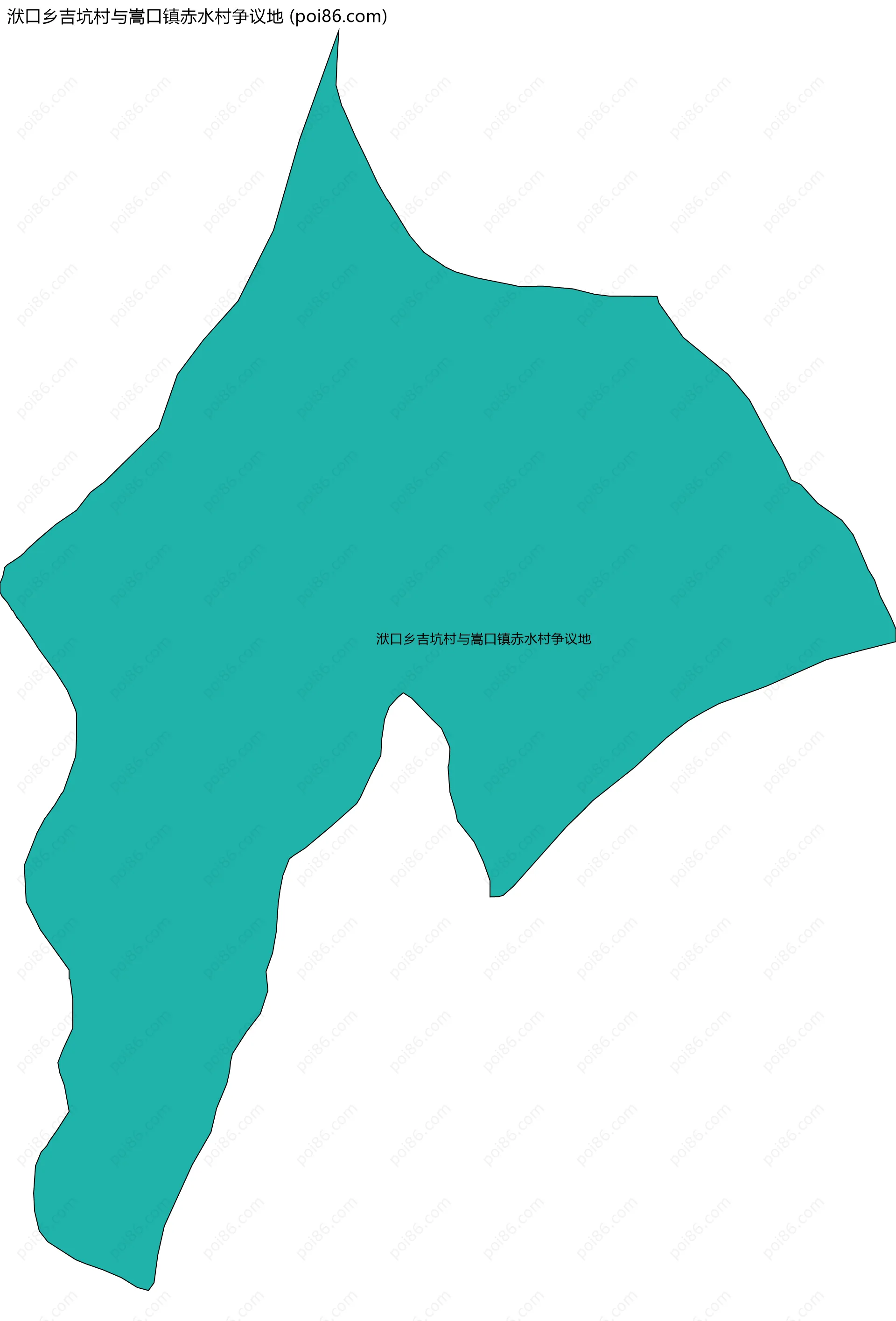 洑口乡吉坑村与嵩口镇赤水村争议地边界地图