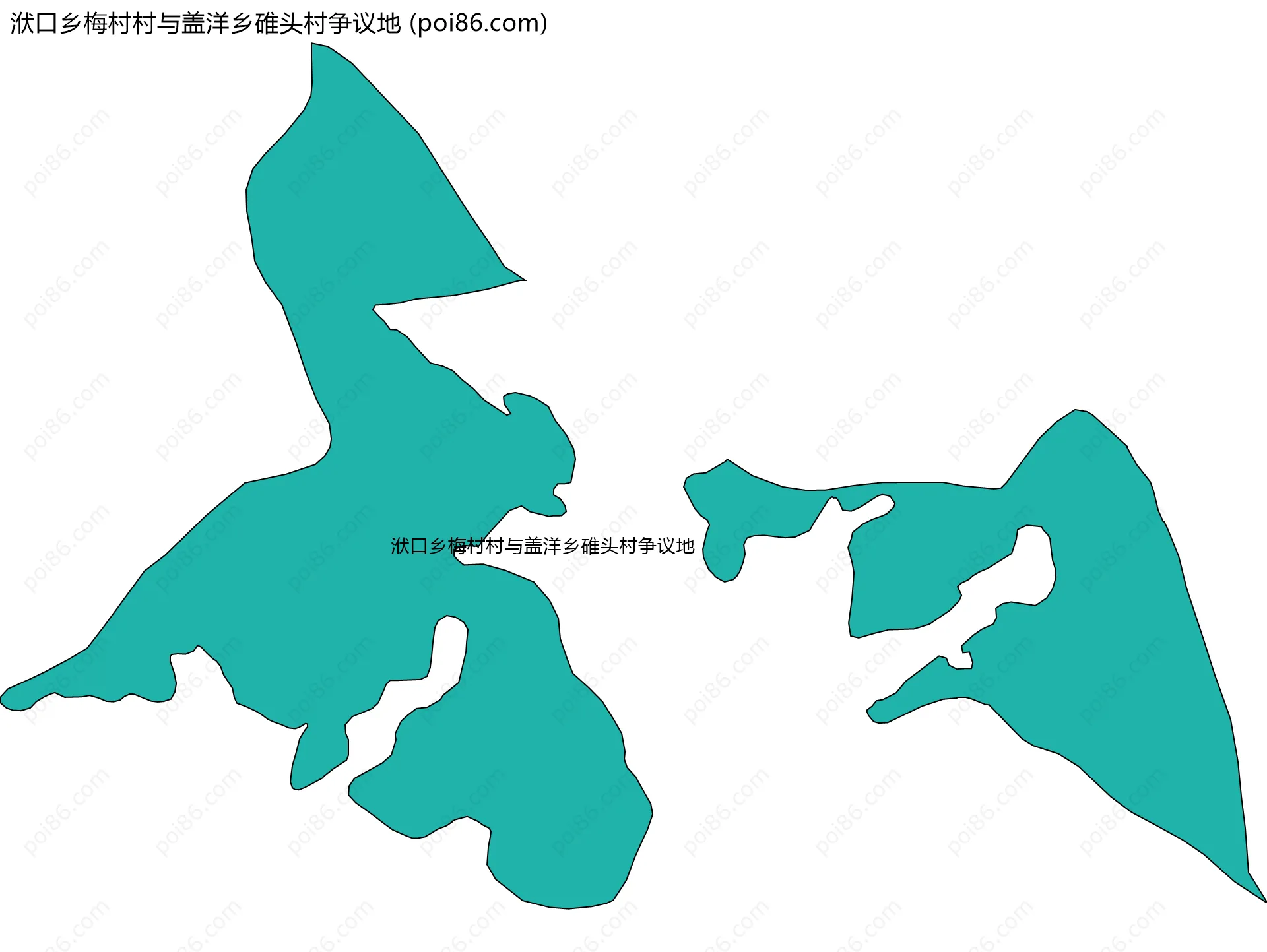 洑口乡梅村村与盖洋乡碓头村争议地边界地图