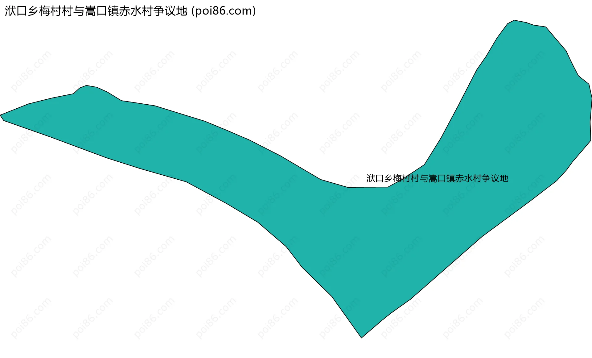 洑口乡梅村村与嵩口镇赤水村争议地边界地图