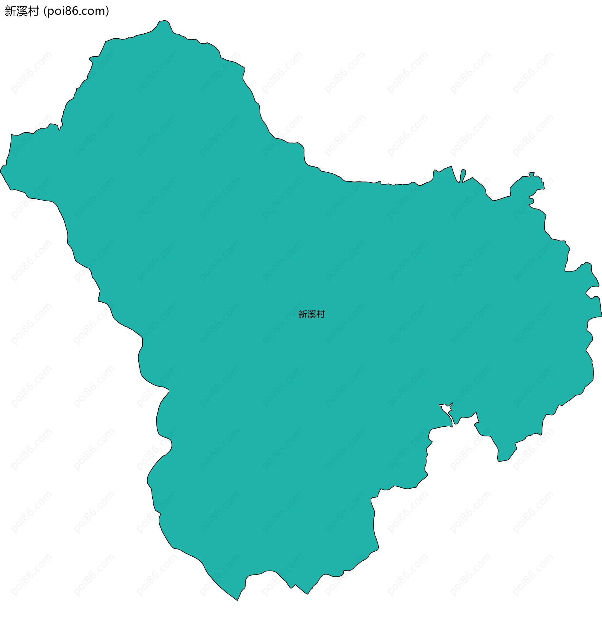 新溪村边界地图