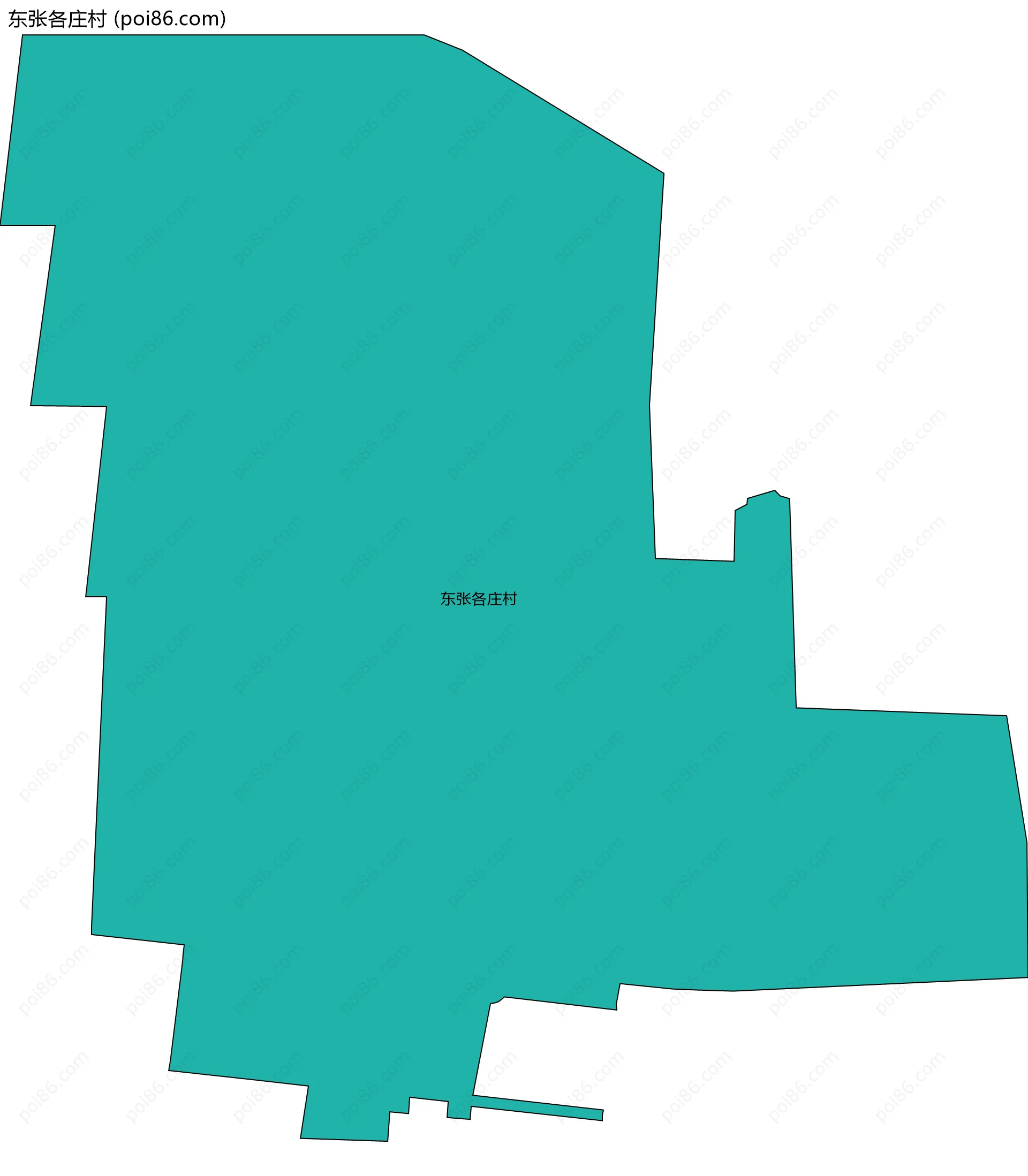 东张各庄村边界地图