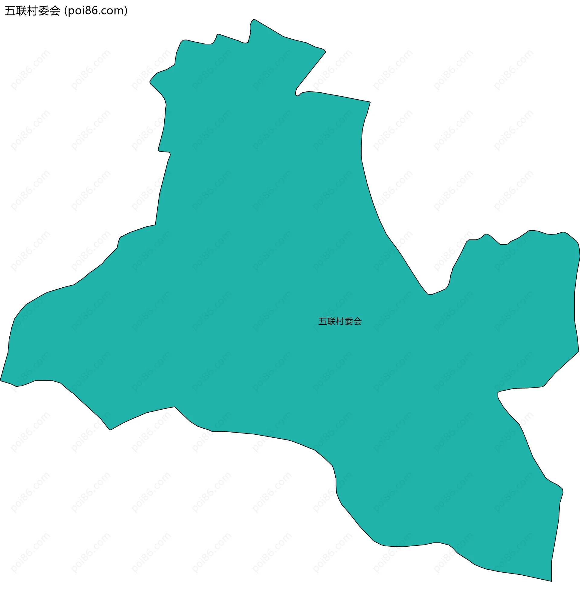 五联村委会边界地图