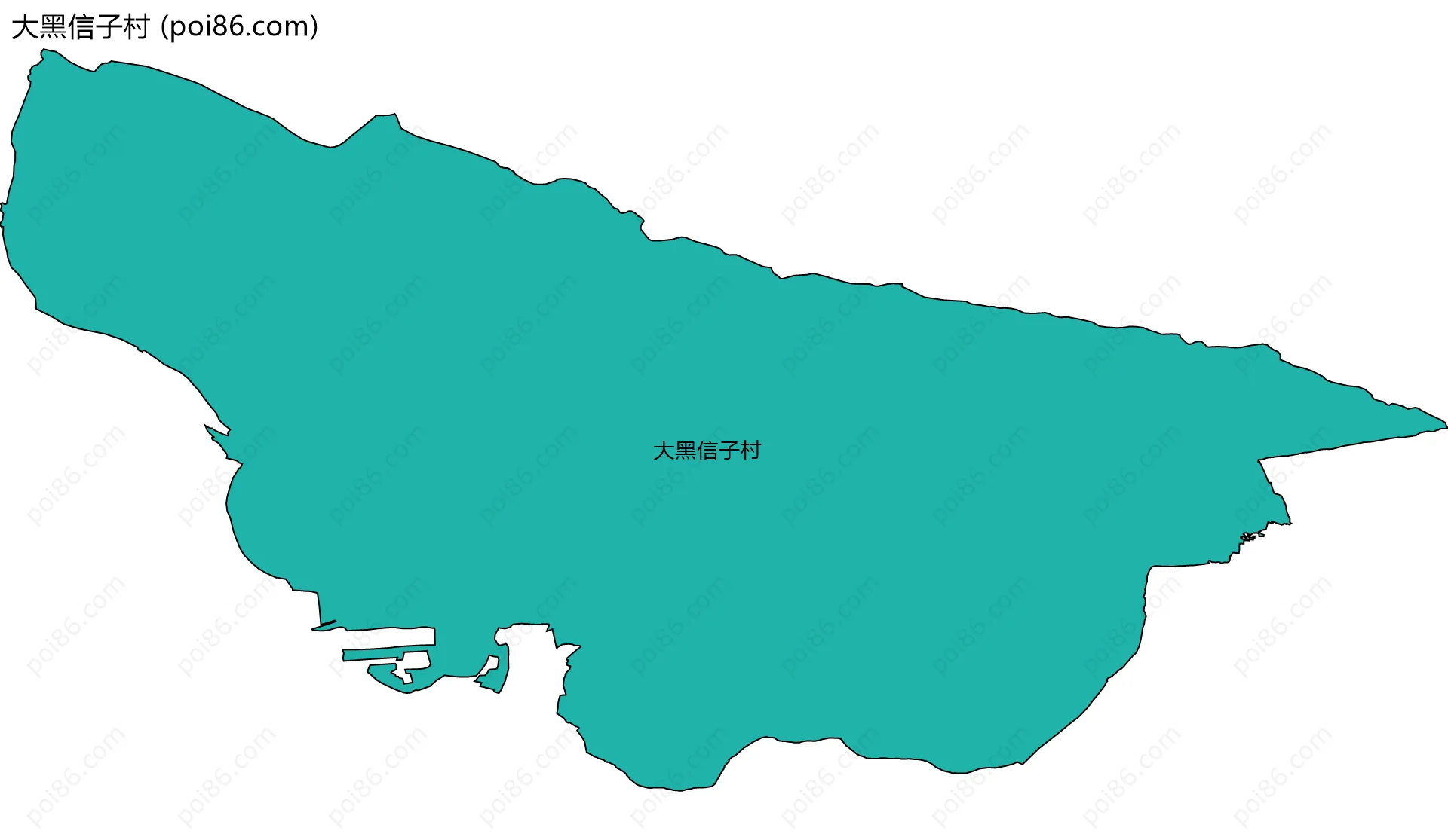 大黑信子村边界地图