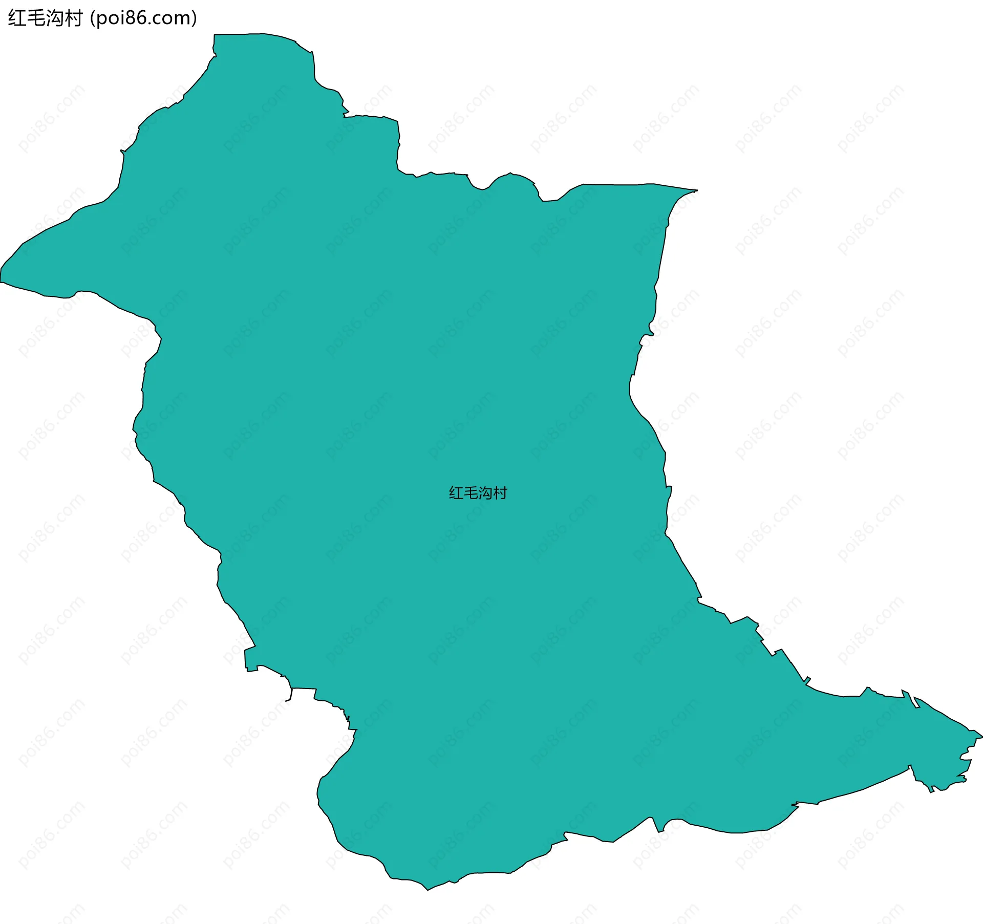 红毛沟村边界地图