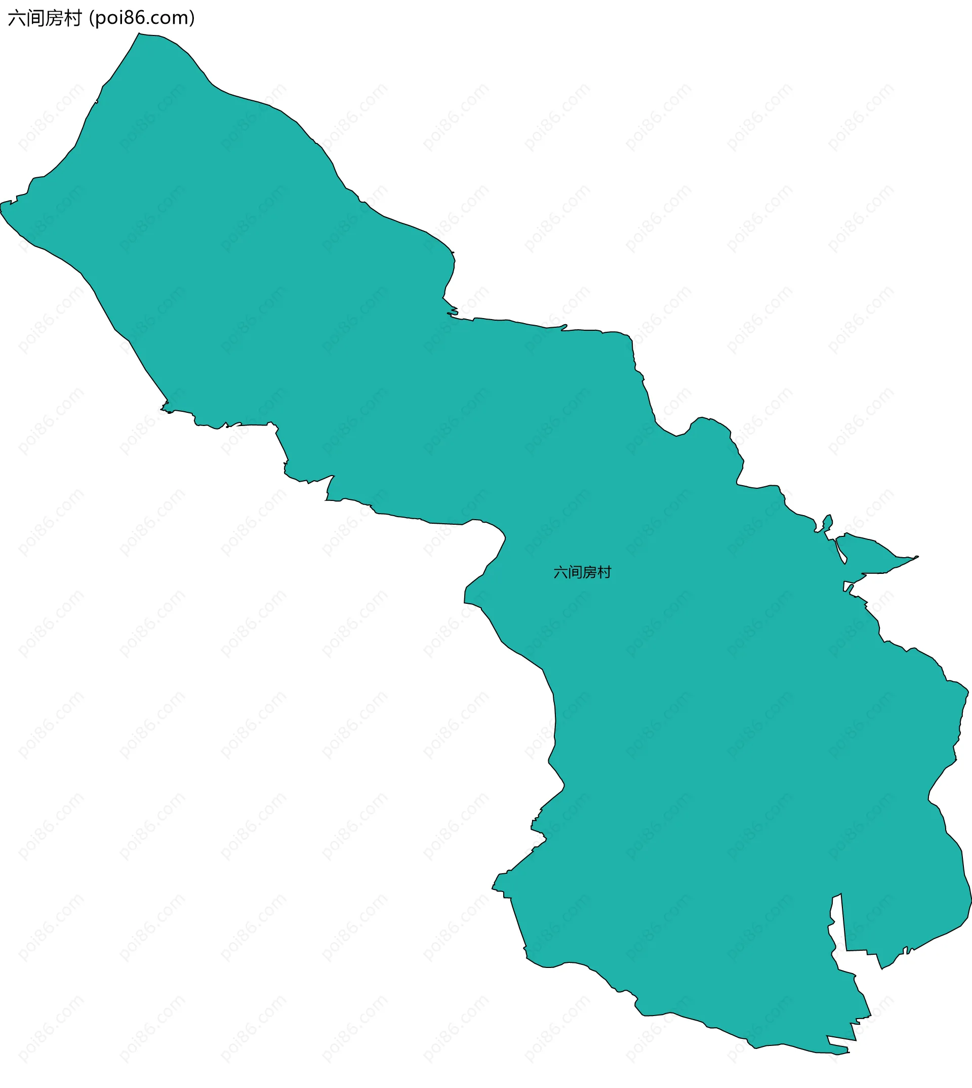 六间房村边界地图