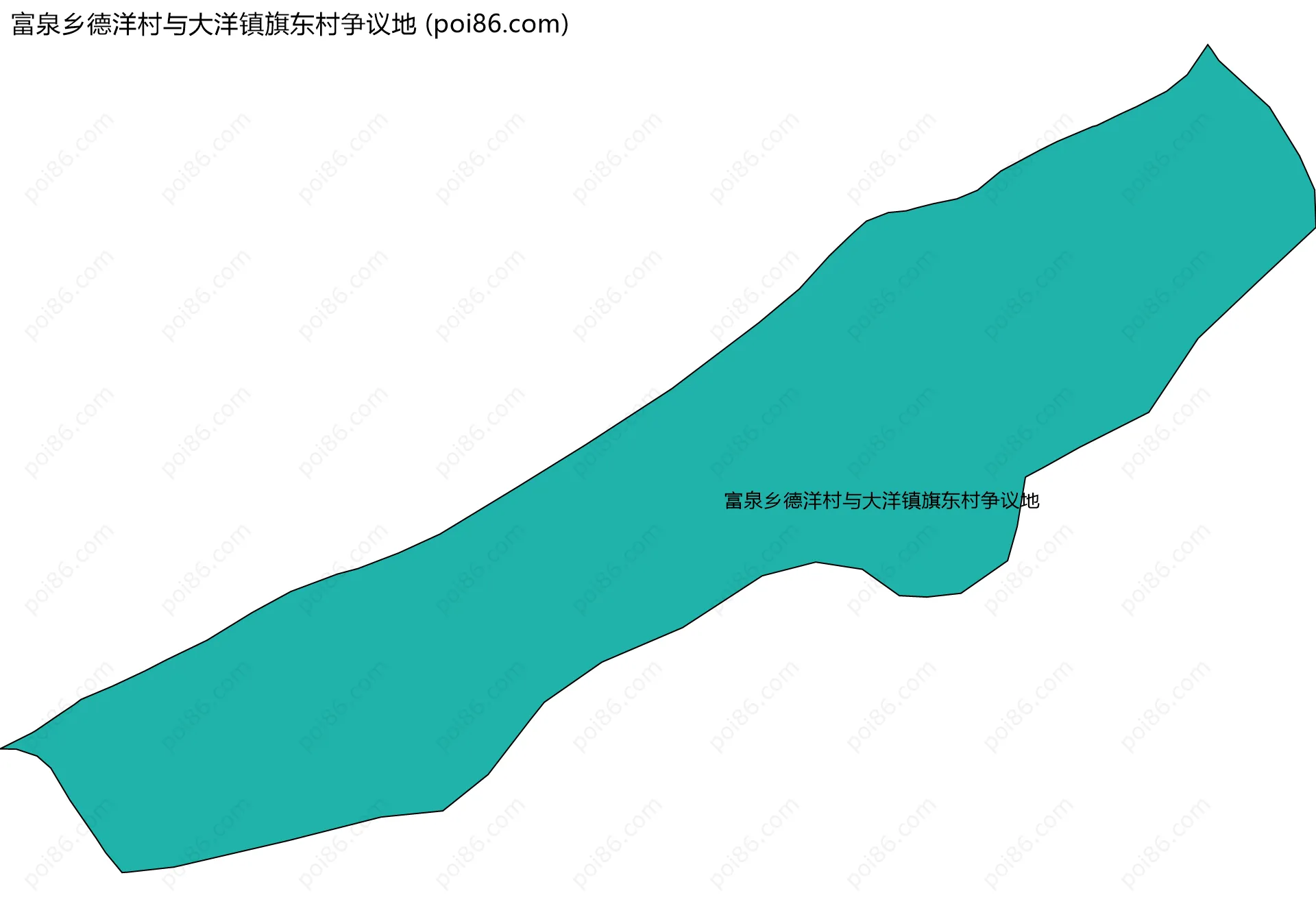 富泉乡德洋村与大洋镇旗东村争议地边界地图