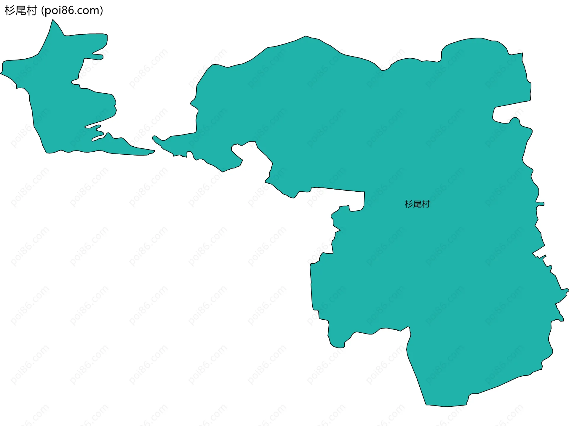 杉尾村边界地图