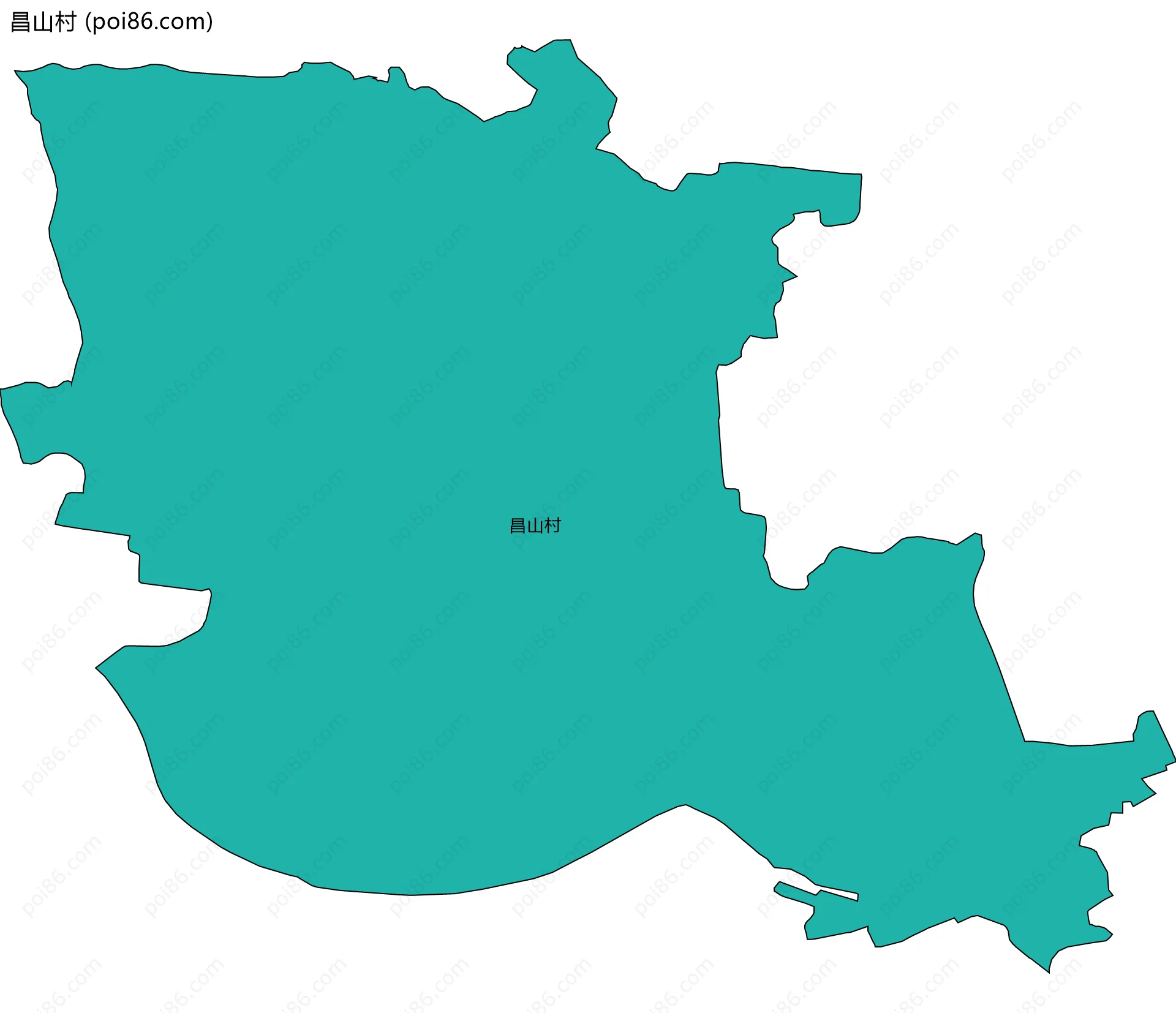 昌山村边界地图