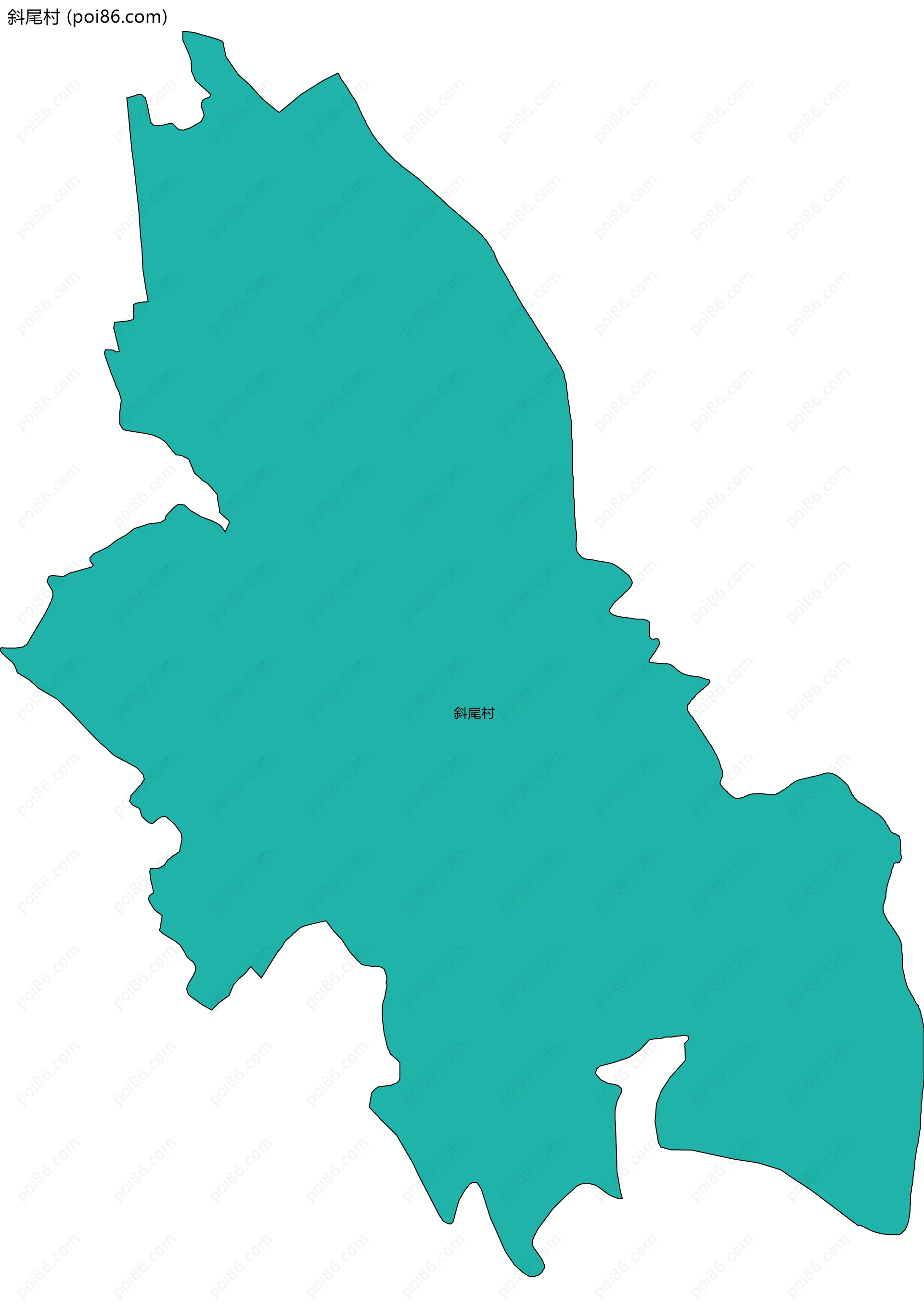 斜尾村边界地图