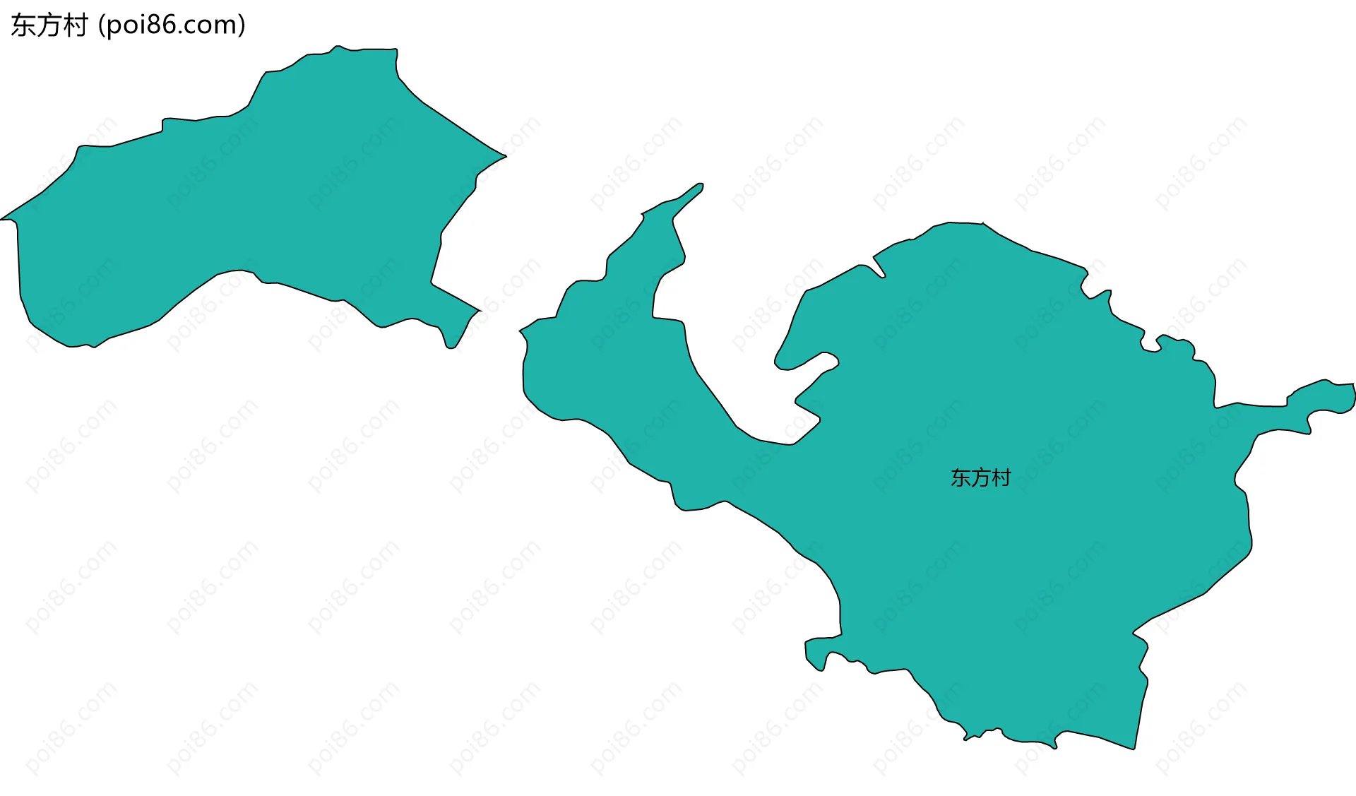 东方村边界地图