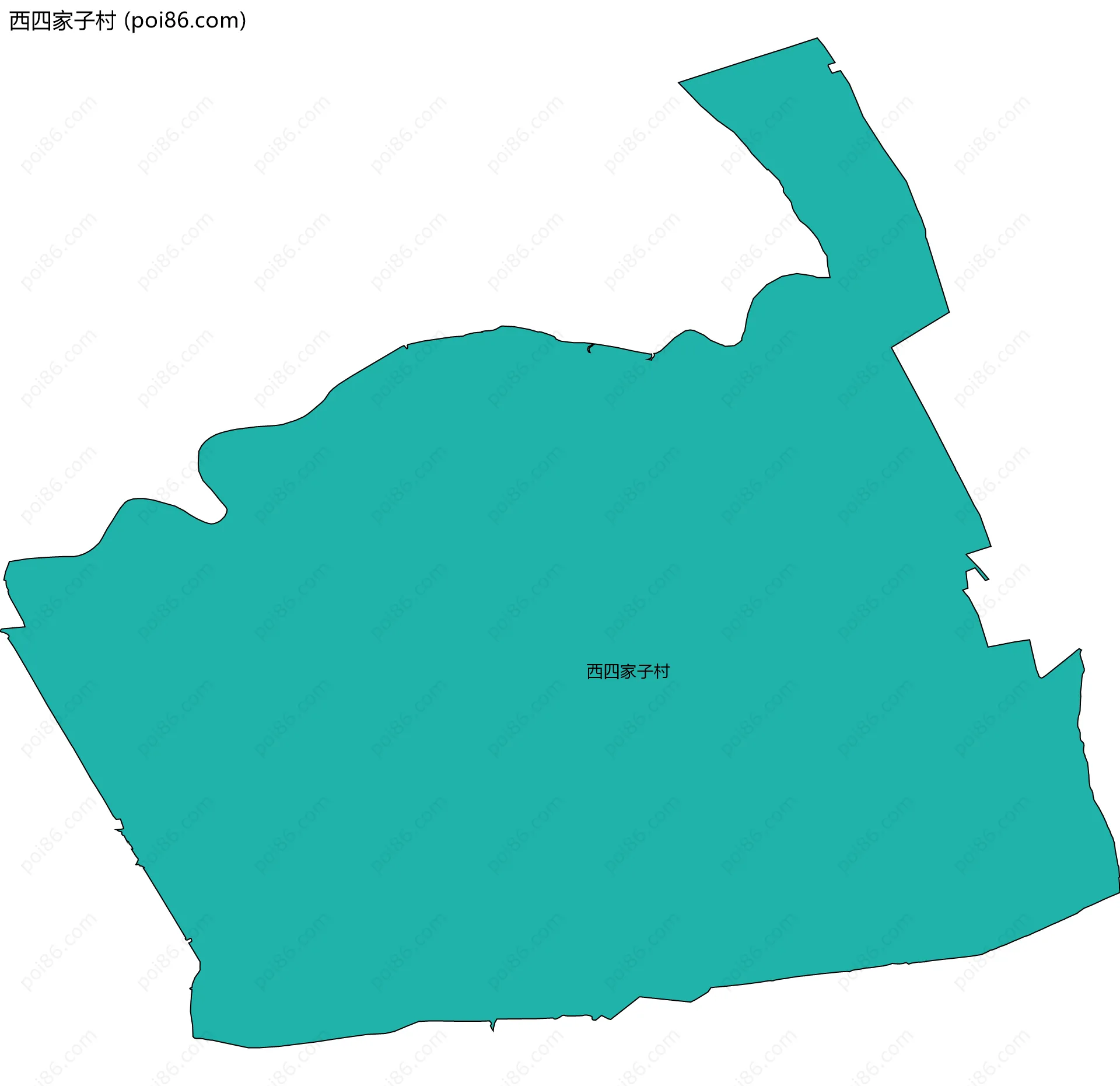 西四家子村边界地图