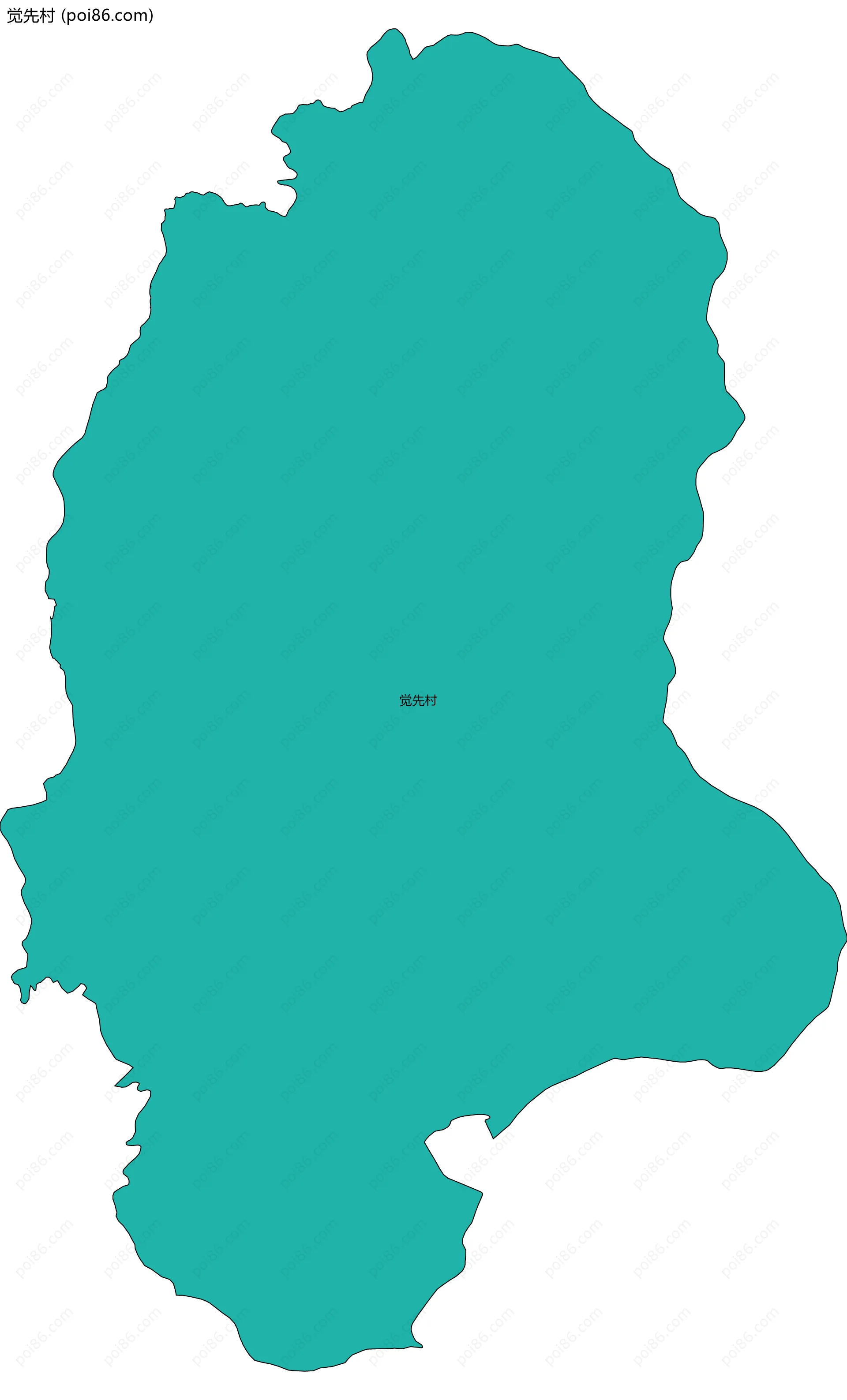 觉先村边界地图