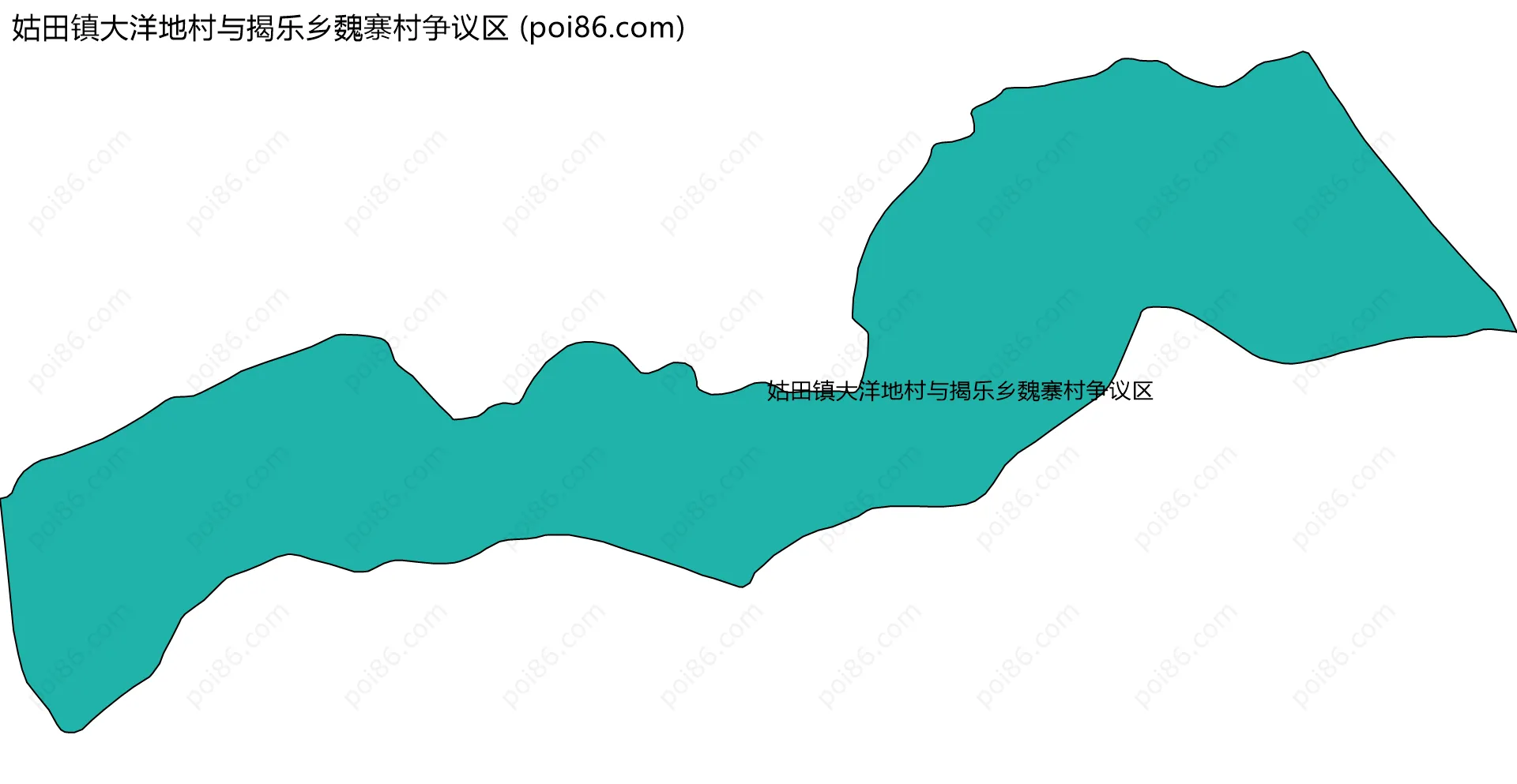 姑田镇大洋地村与揭乐乡魏寨村争议区边界地图