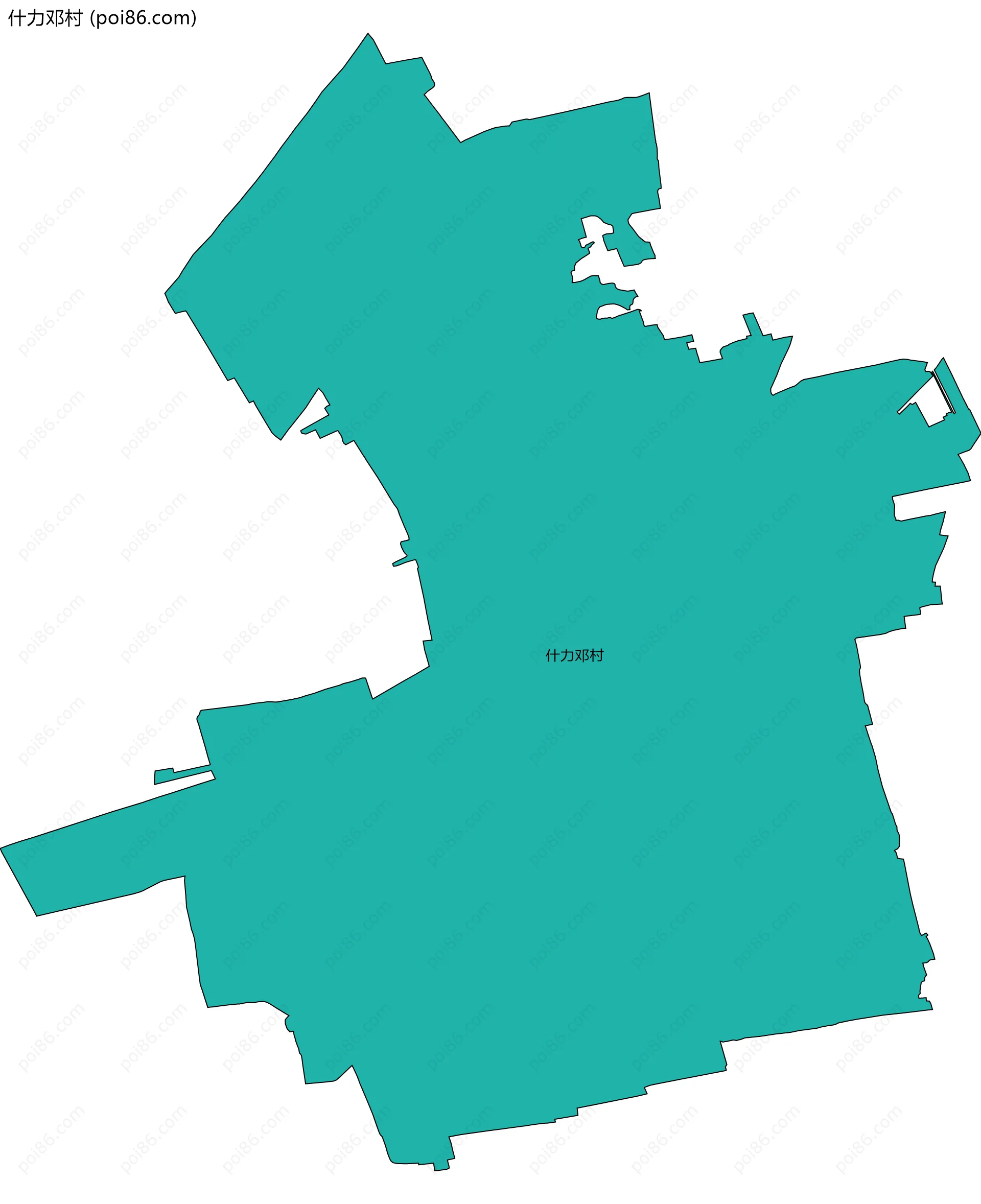 什力邓村边界地图