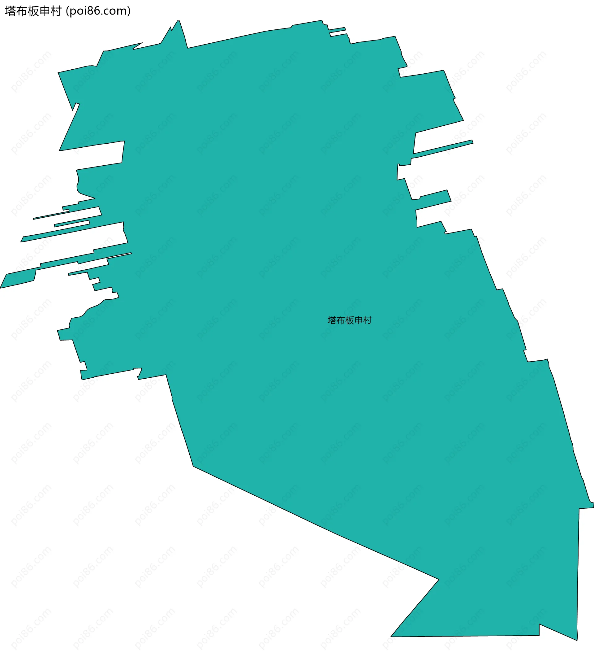 塔布板申村边界地图