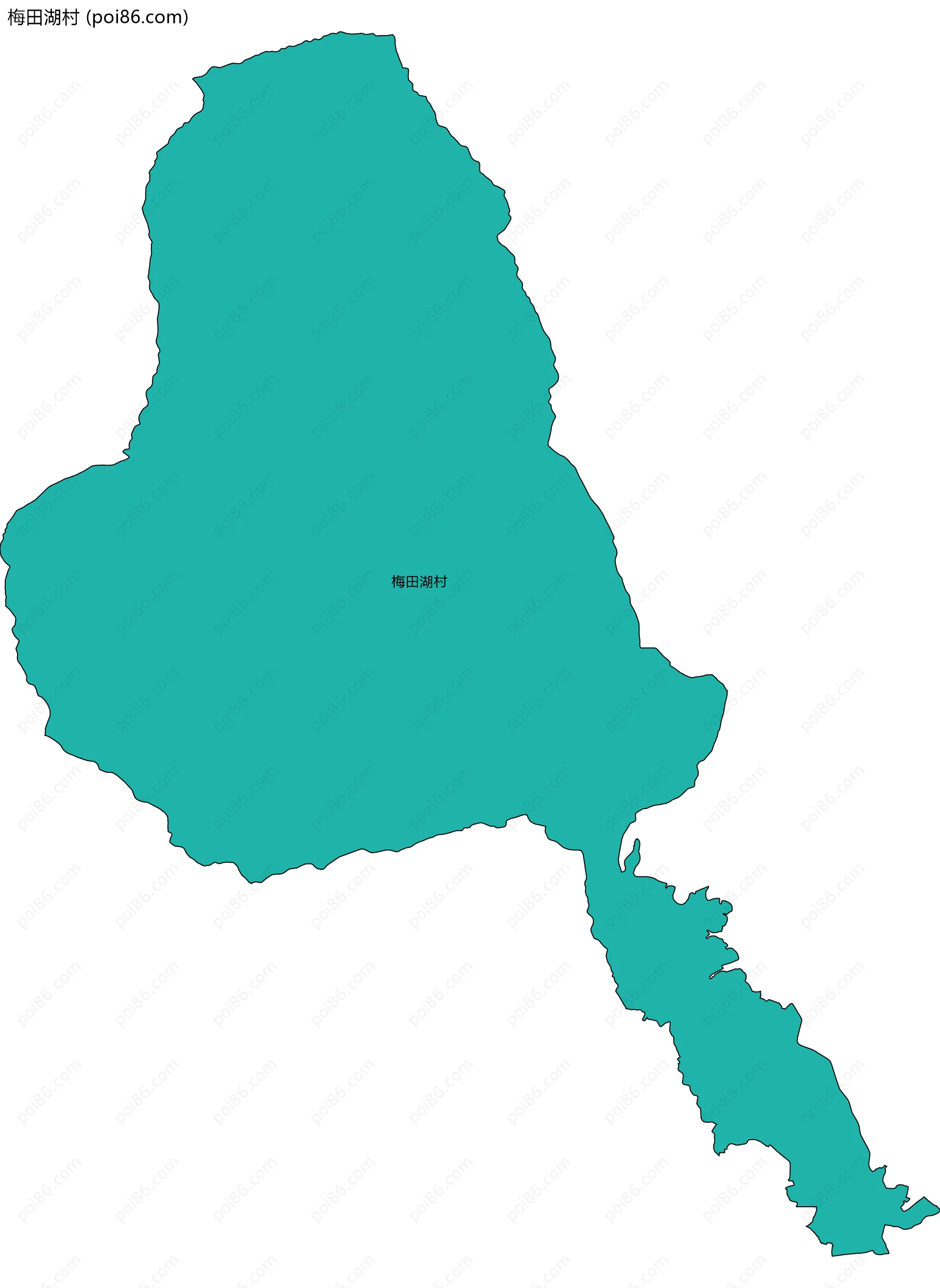 梅田湖村边界地图