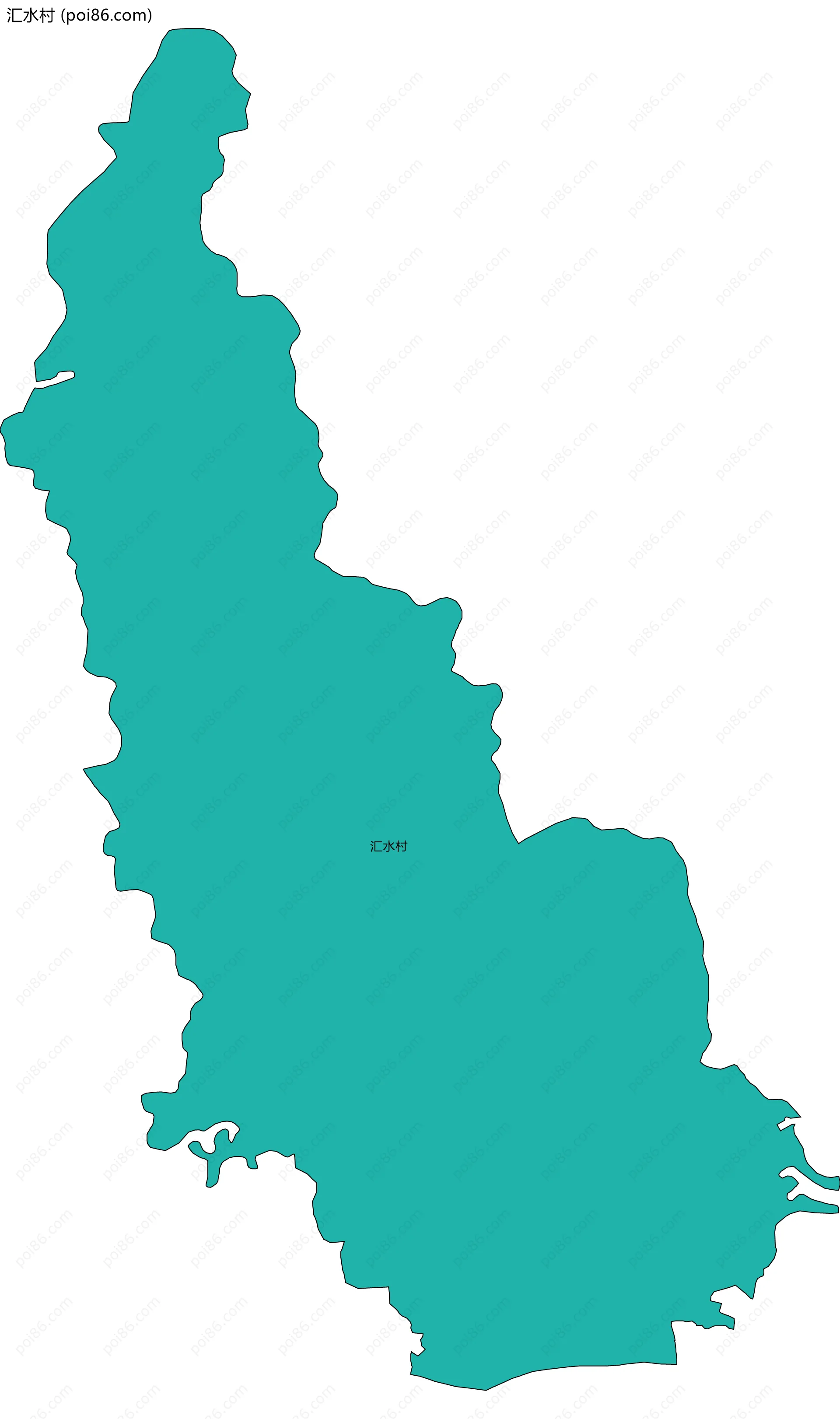 汇水村边界地图