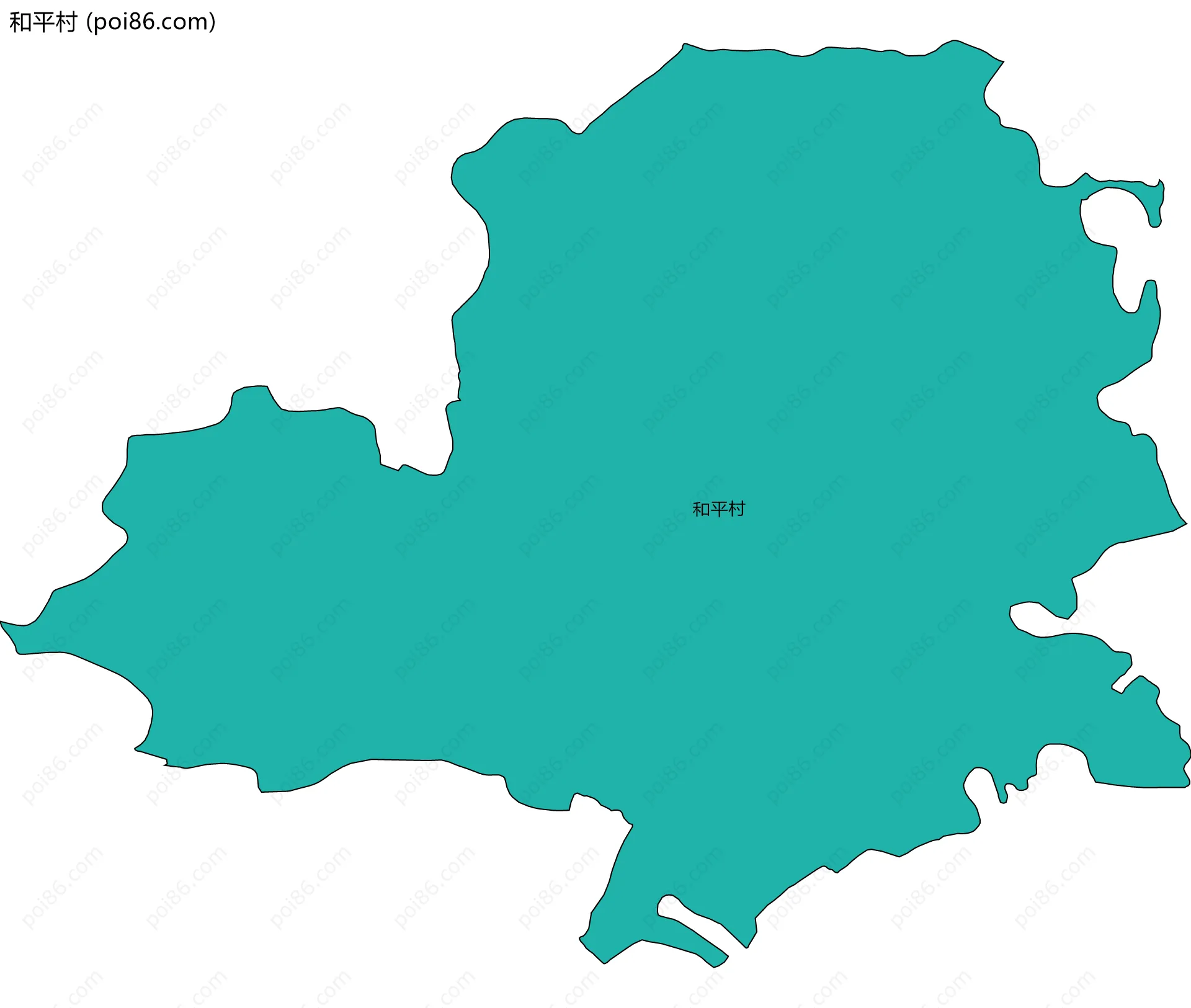 和平村边界地图