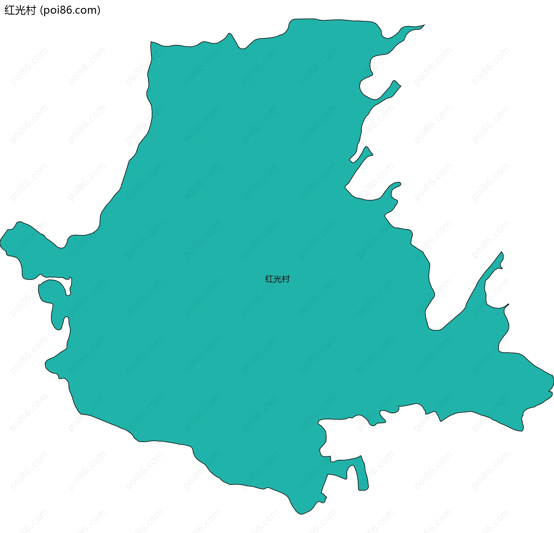 红光村边界地图