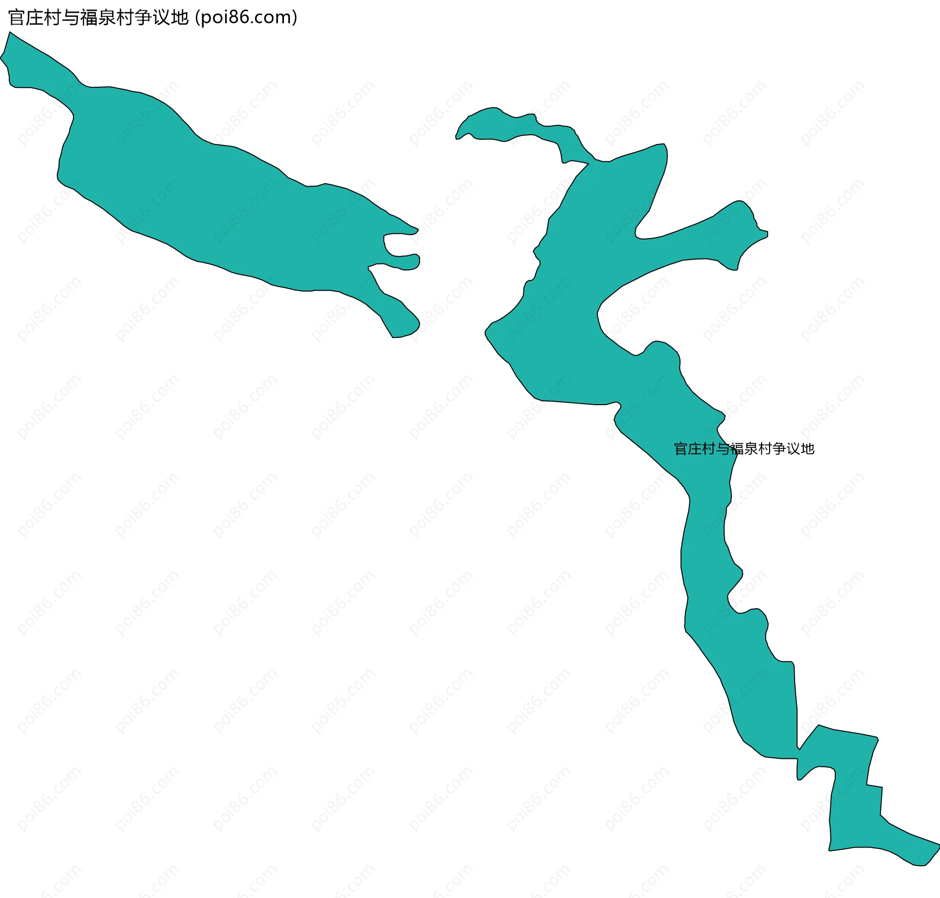官庄村与福泉村争议地边界地图