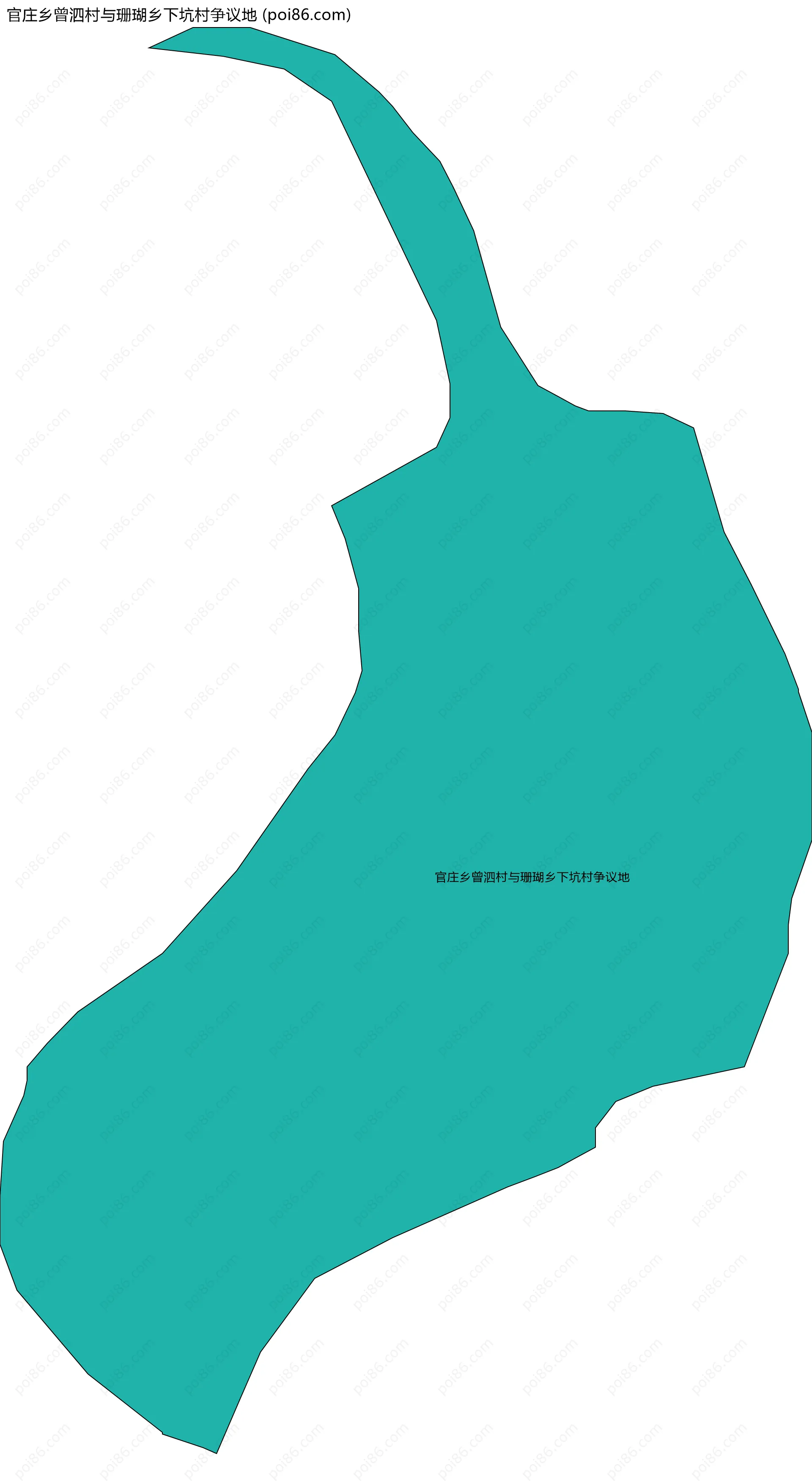 官庄乡曾泗村与珊瑚乡下坑村争议地边界地图