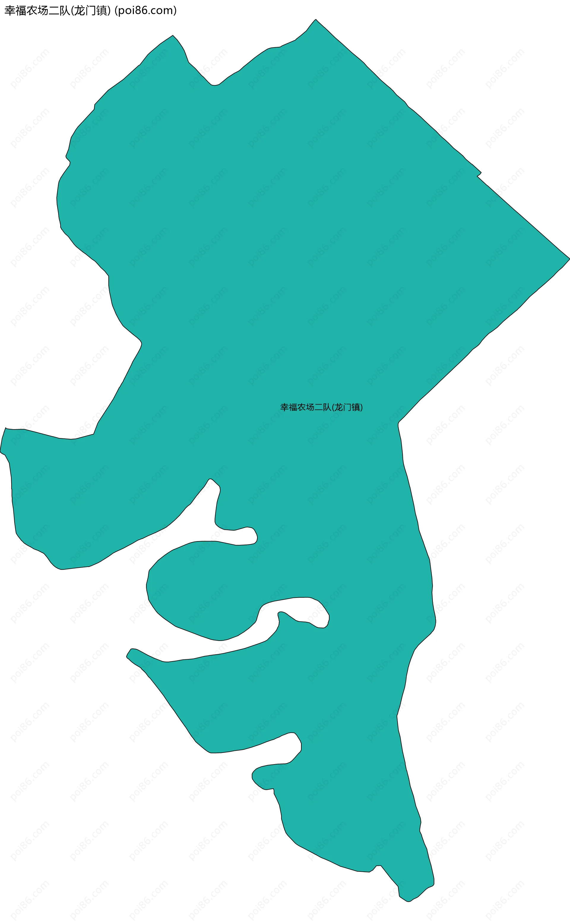 幸福农场二队(龙门镇)边界地图