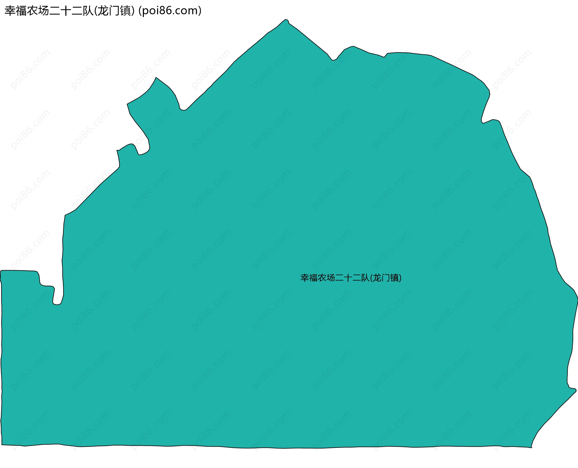 幸福农场二十二队(龙门镇)边界地图