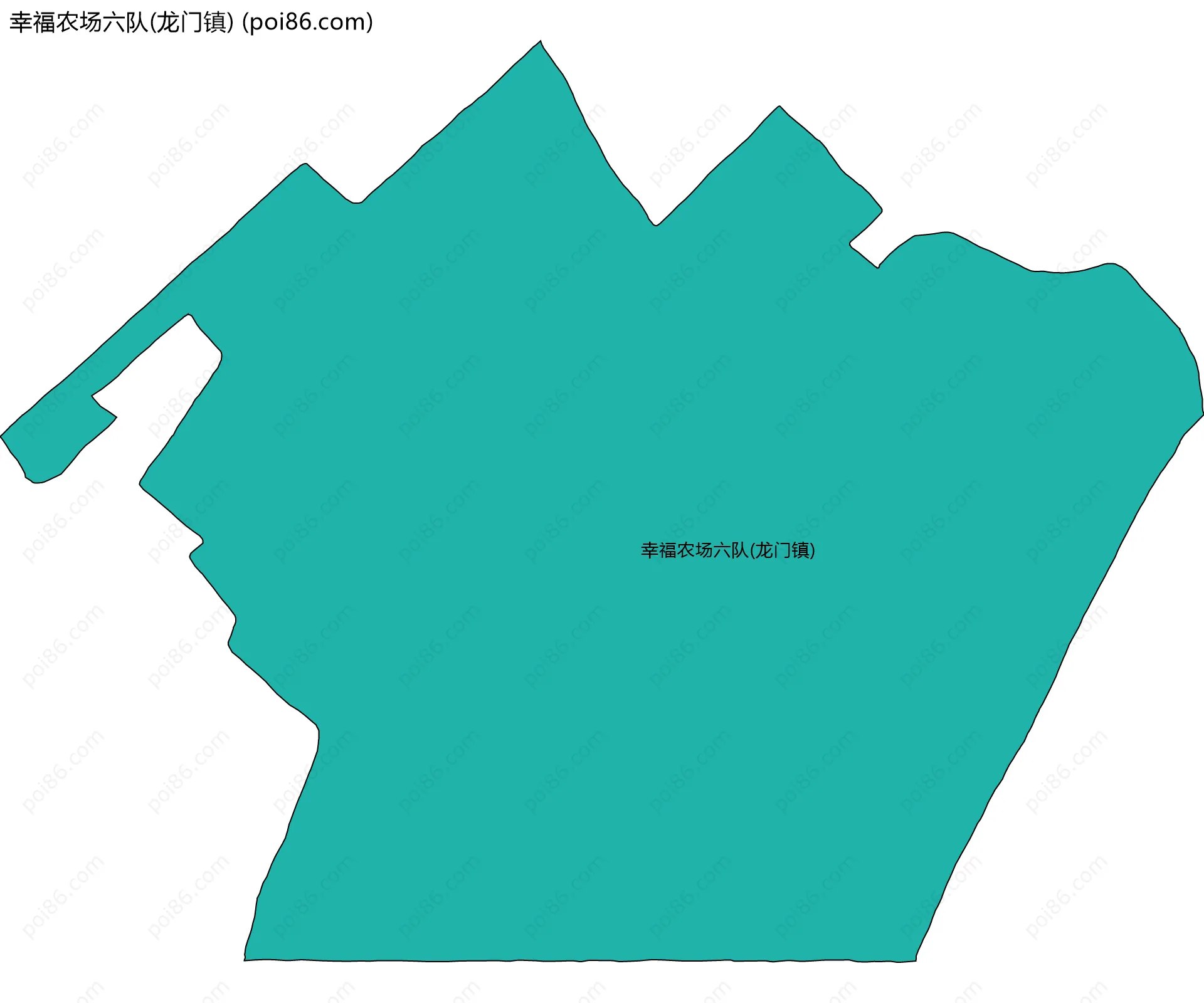幸福农场六队(龙门镇)边界地图