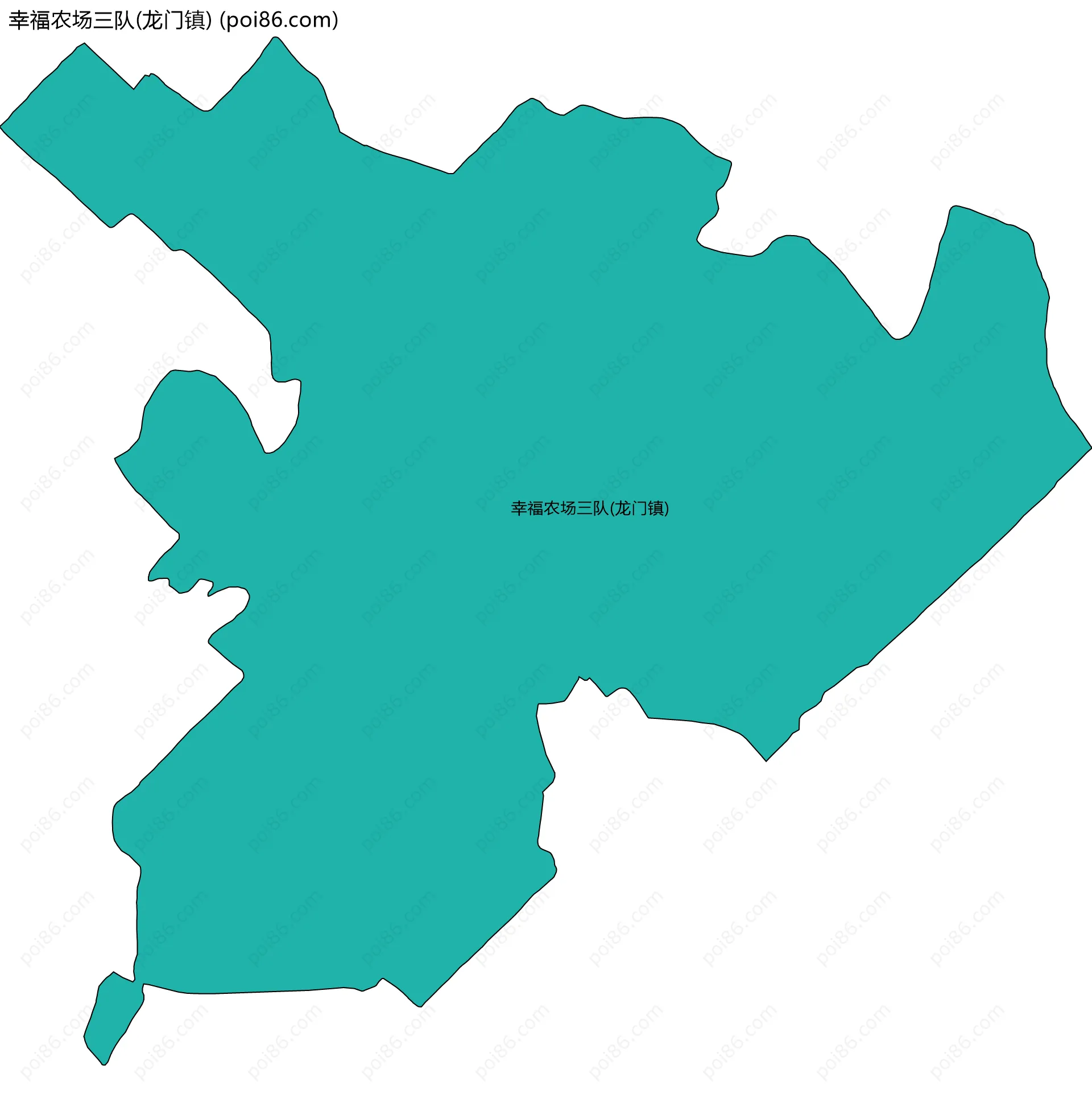 幸福农场三队(龙门镇)边界地图