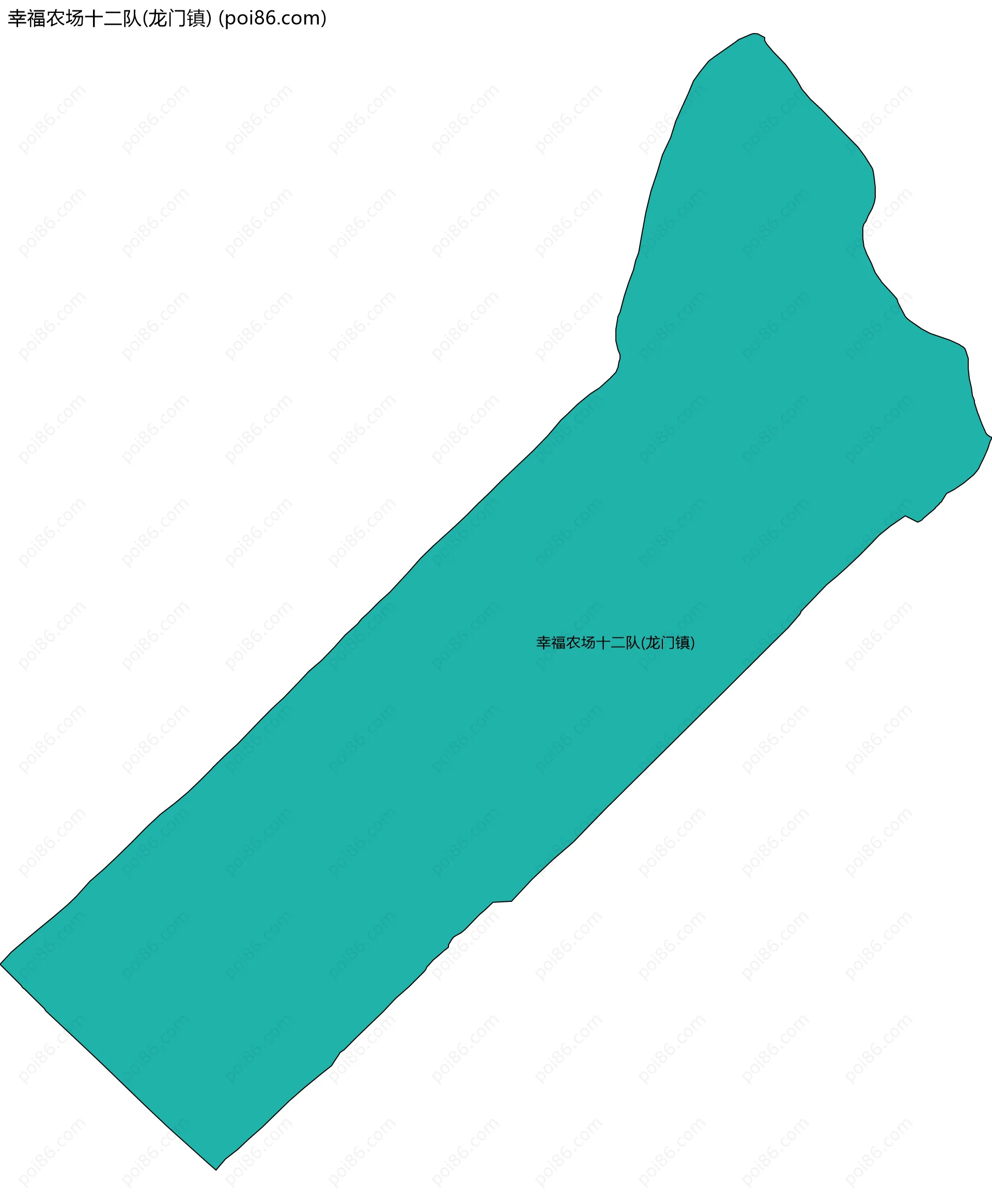 幸福农场十二队(龙门镇)边界地图