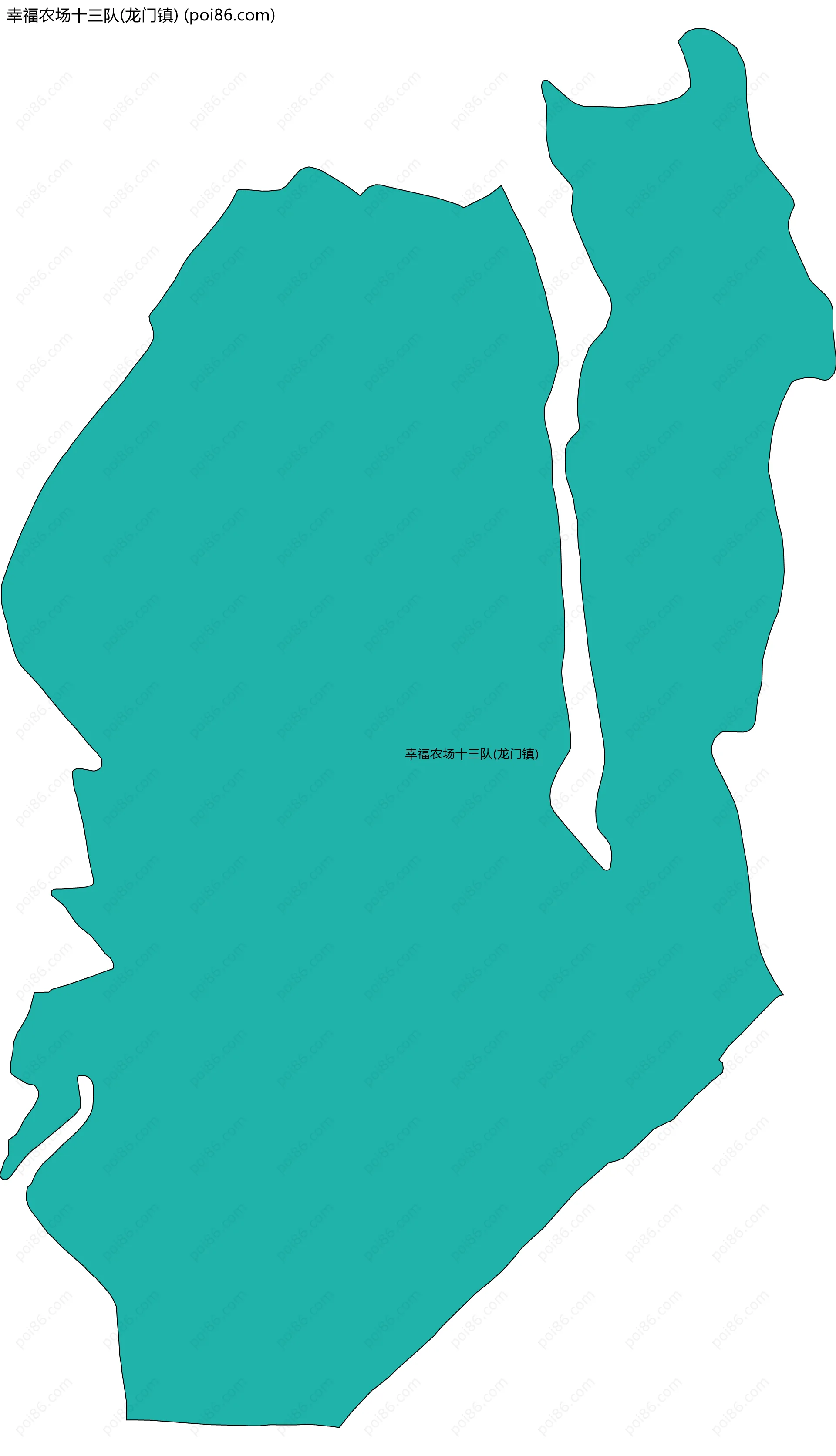 幸福农场十三队(龙门镇)边界地图