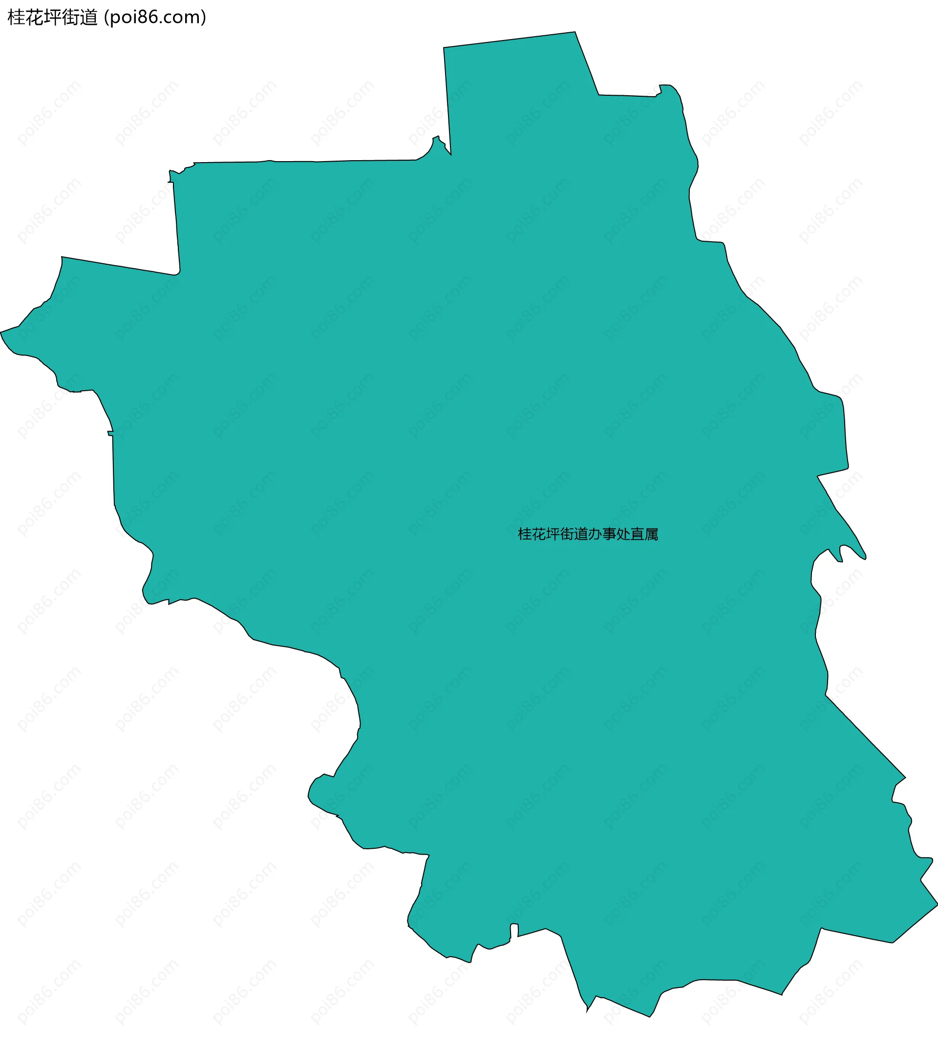 桂花坪街道边界地图(五级行政区划)