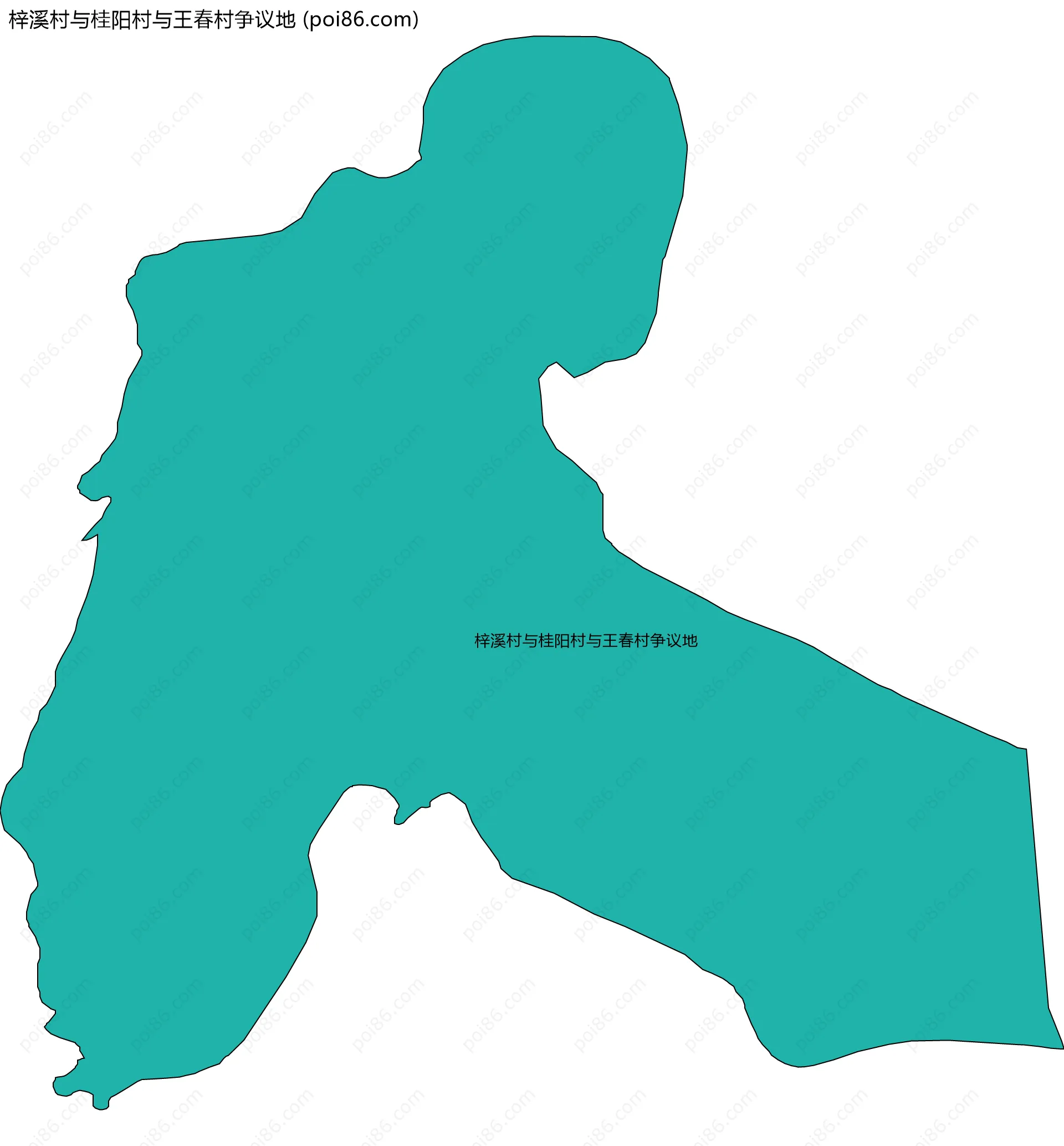 梓溪村与桂阳村与王春村争议地边界地图